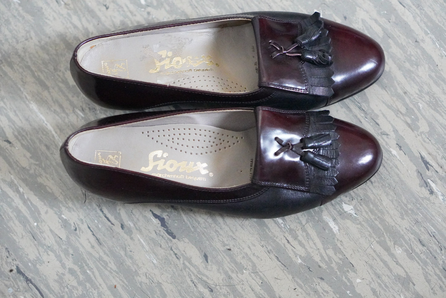 Vintage Tassel Loafers | 80s Leather Heels Burgundy EU 37 UK 4