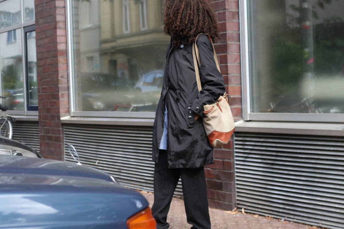 Vintage Black Statement Coat - Avant Garde Gem Cuffed Jacket - L