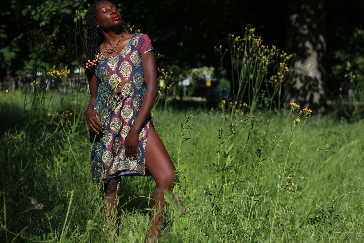 Vintage Indian Kurti Tunic Dress - Embroidered Boho Y2K Mini