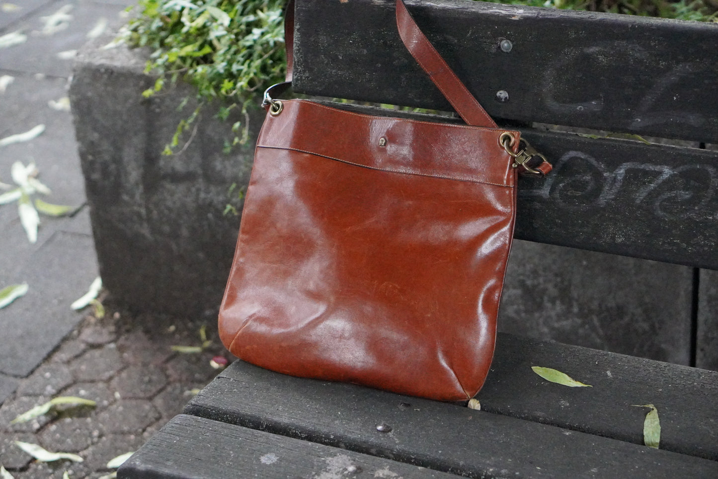 Vintage Etienne Aigner Brown Leather Shoulder Bag 1970s Boho Crossbody Purse