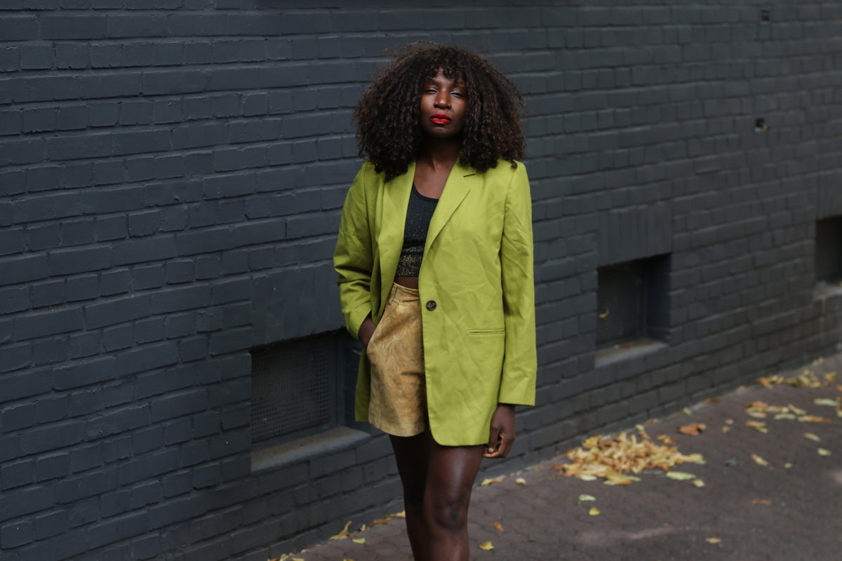 Harvé Benard Women's Wool Blazer, Size 6, Green