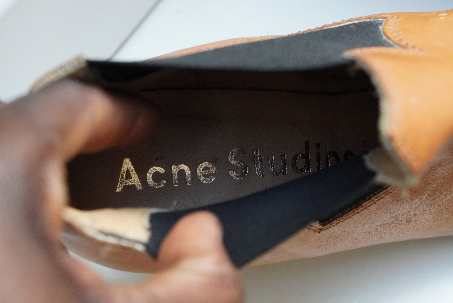 Acne Studios Star Tan Leather Ankle Boots - Size 38 (Fits EU 37.5)