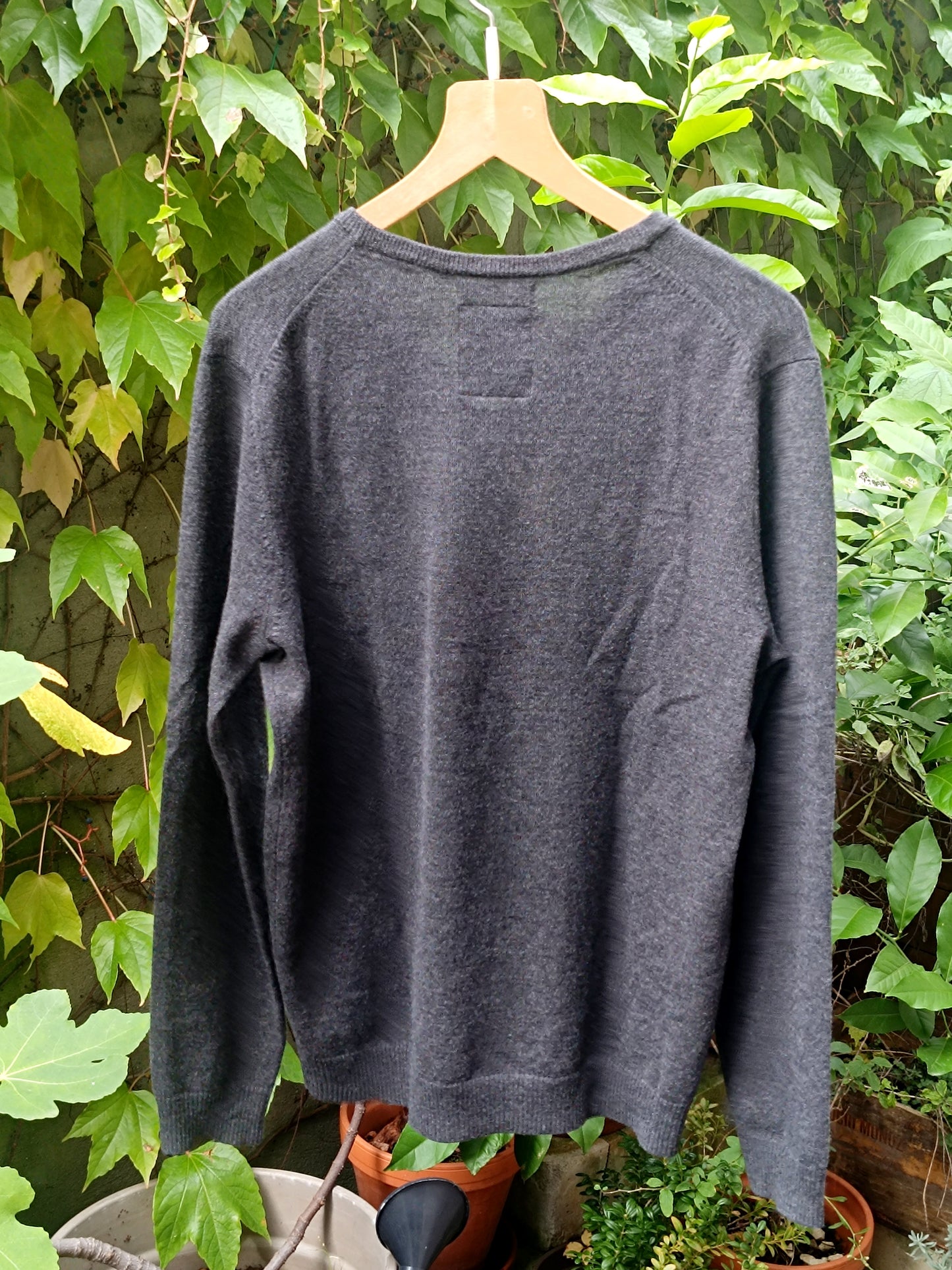 Vintage 90s Esprit Sweater | Women's Grey Merino Wool V neck