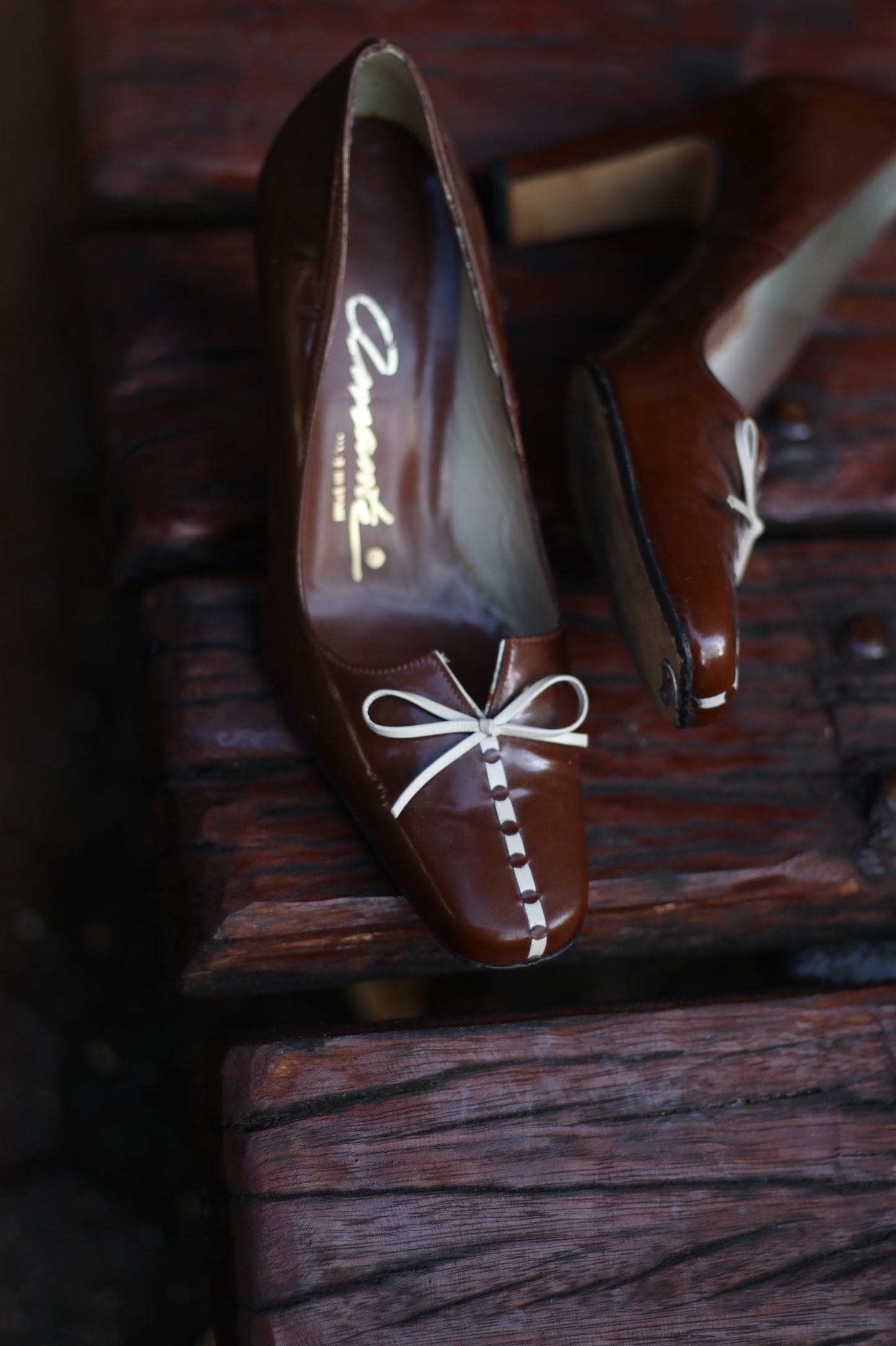 90s Brown Pumps| Vintage High Heels With Bow| Vintage feminine glamorous pumps made in spain