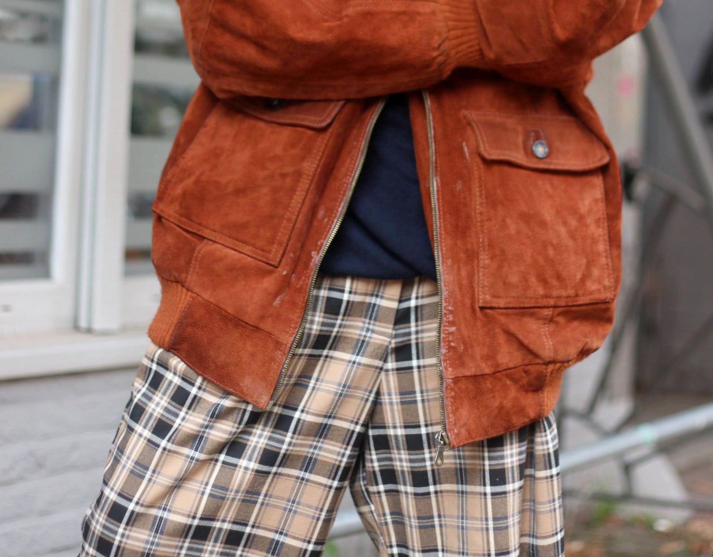 90s Suede Unisex Bomber Jacket| Brown Minimalist Jacket S-L