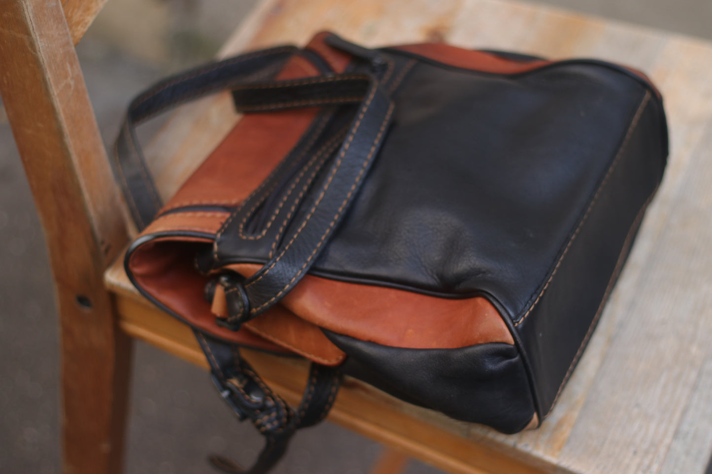 Vintage Brown Borella Leather Handbag