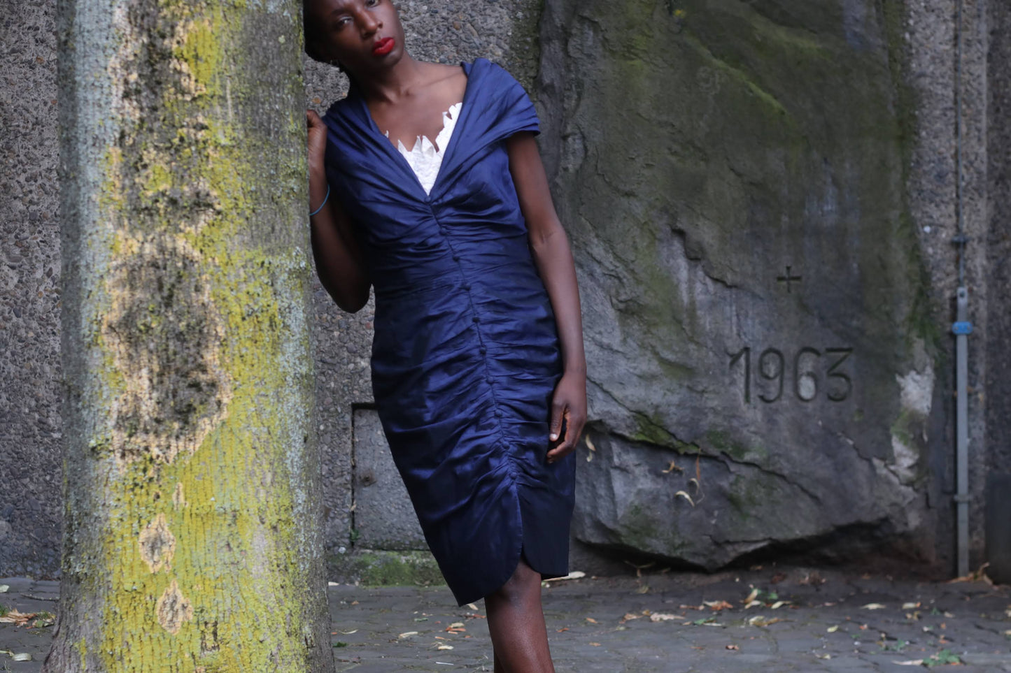 Vintage Silk Evening Dress | 80s Off Shoulder Ruched Party Gown | M-L