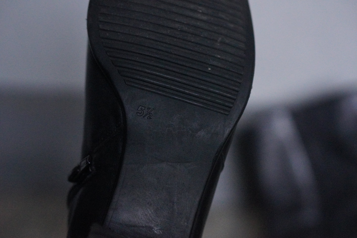 Vintage 90s Black Leather Ankle Boots | Square Toe Block Heel | Fits EU 38.5 UK 5.5