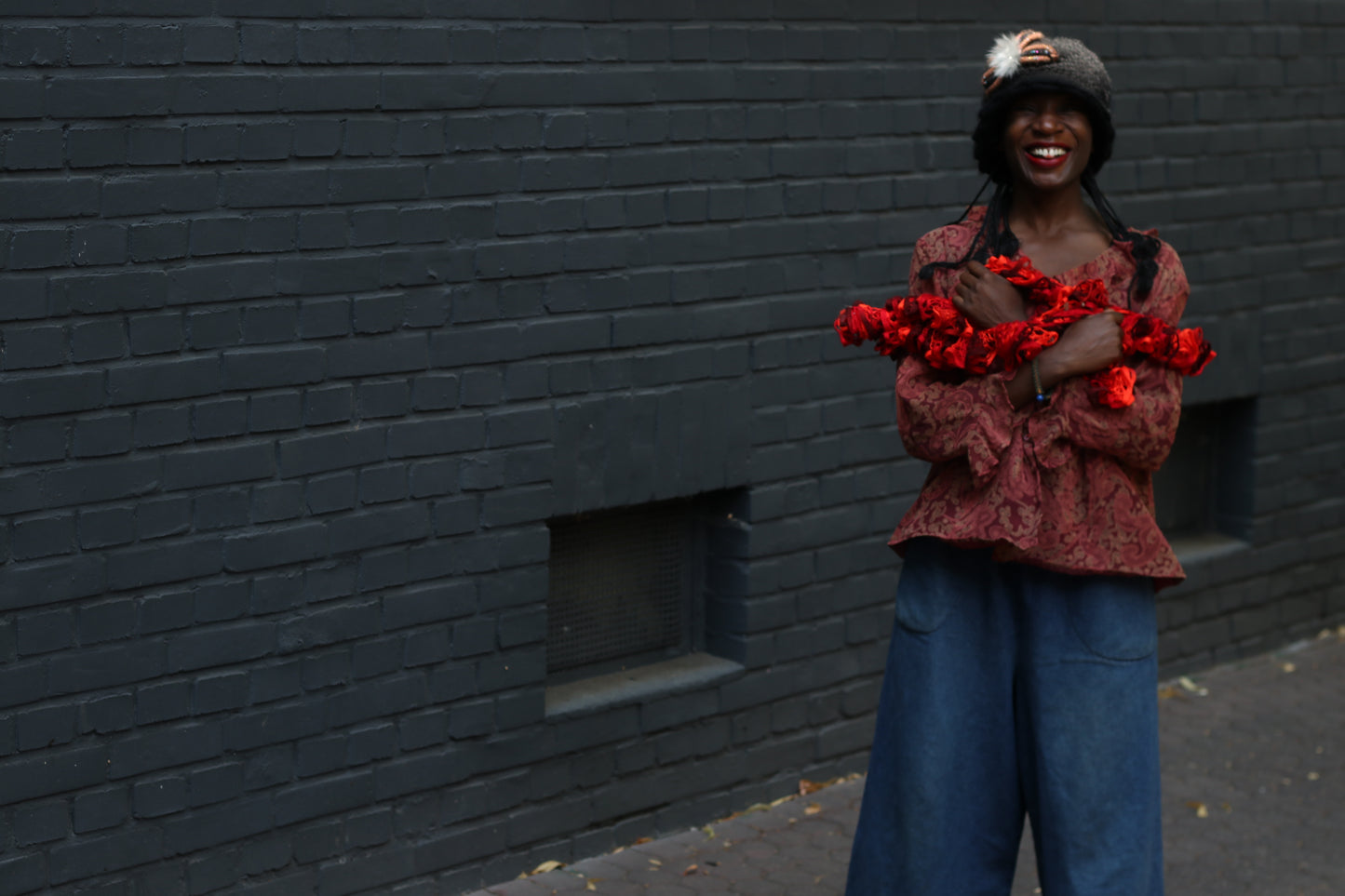 Vintage Silk Paisley Blouse | Plus Size 90s Red Ruffle Top