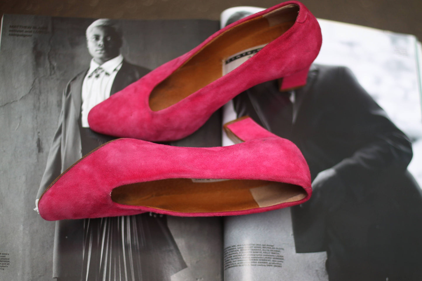 Vintage Pink Suede pumps| 80s elegant bold heels| Pinkcore Evening shoes