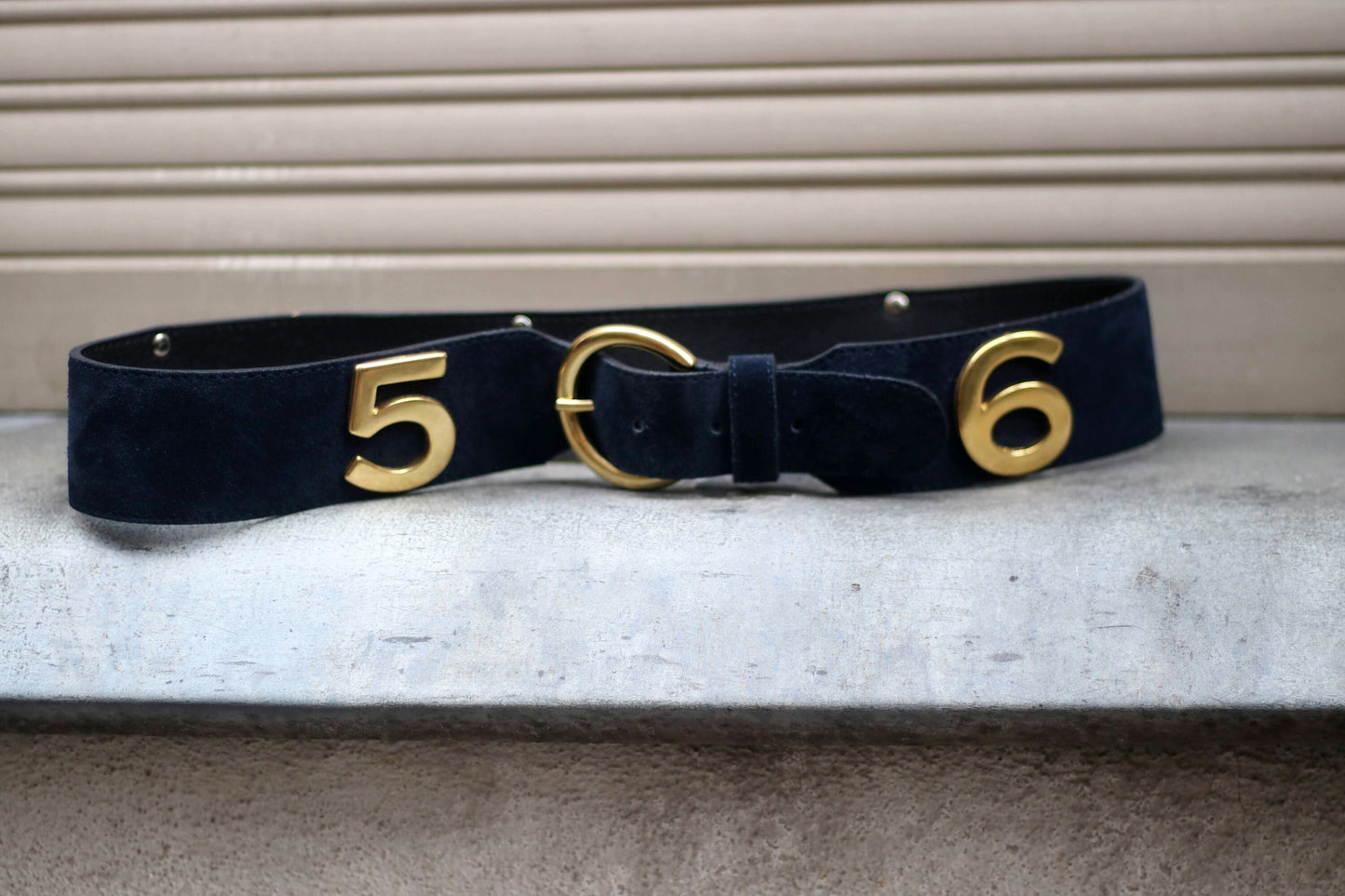 80s Suede Belt| Vintage Women's Studded Belt| Maximalist Blue Leather Belt