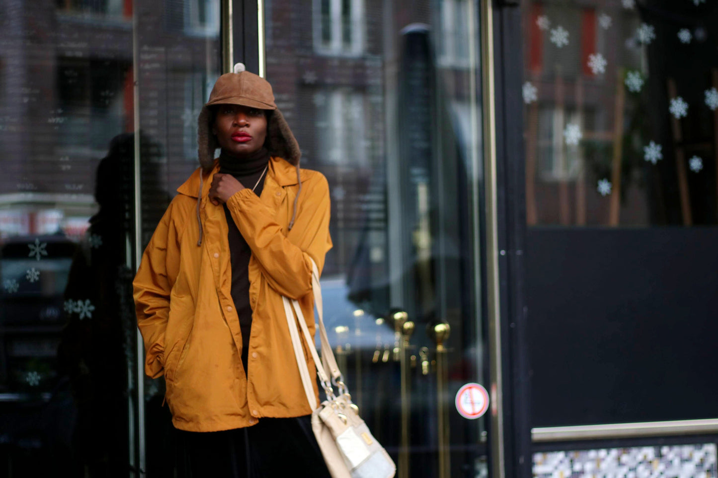 Vintage Faux Fur Winter Hat| Vegan Brown Aviator style Winter