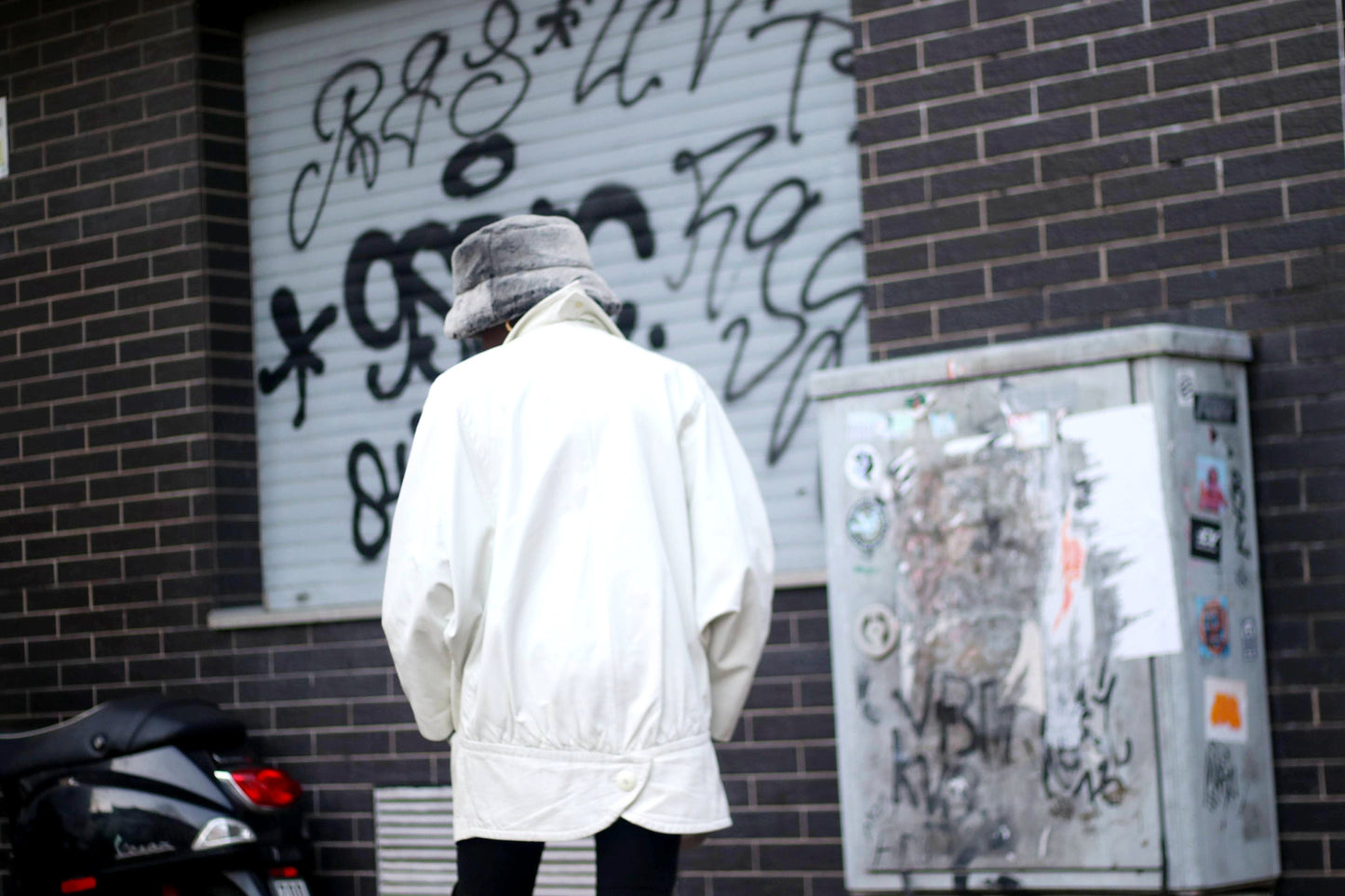 80s White Leather Jacket| Vintage Minimalist Women's Leather Blazer Coat| Oversized Street style Winter Coat