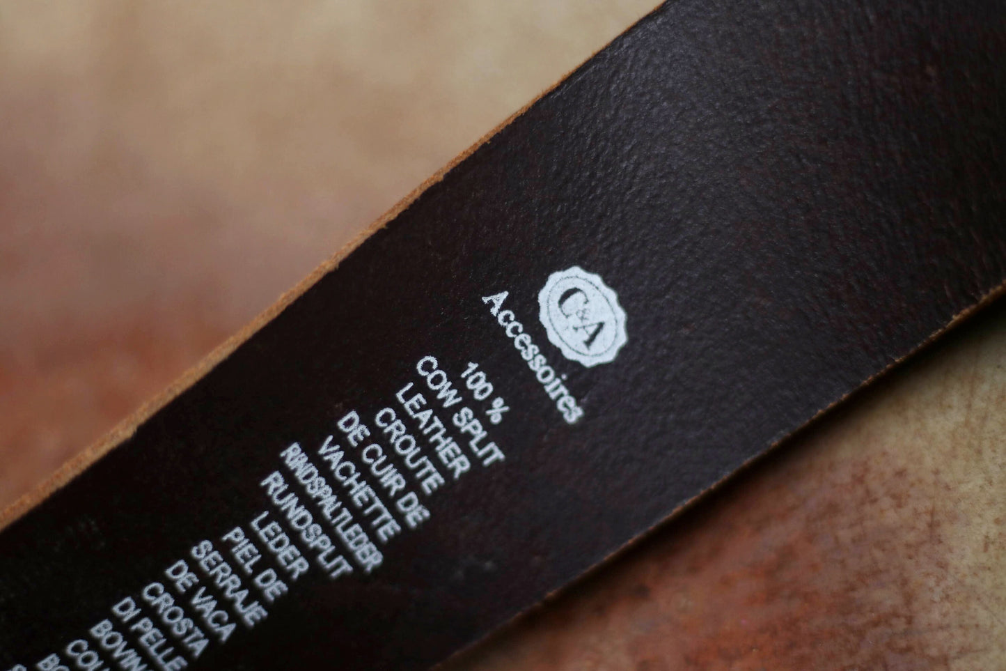 Vintage Brown Leather Belt| 90s C&A Split Cow leather Belt | Women's Minimalist Belt