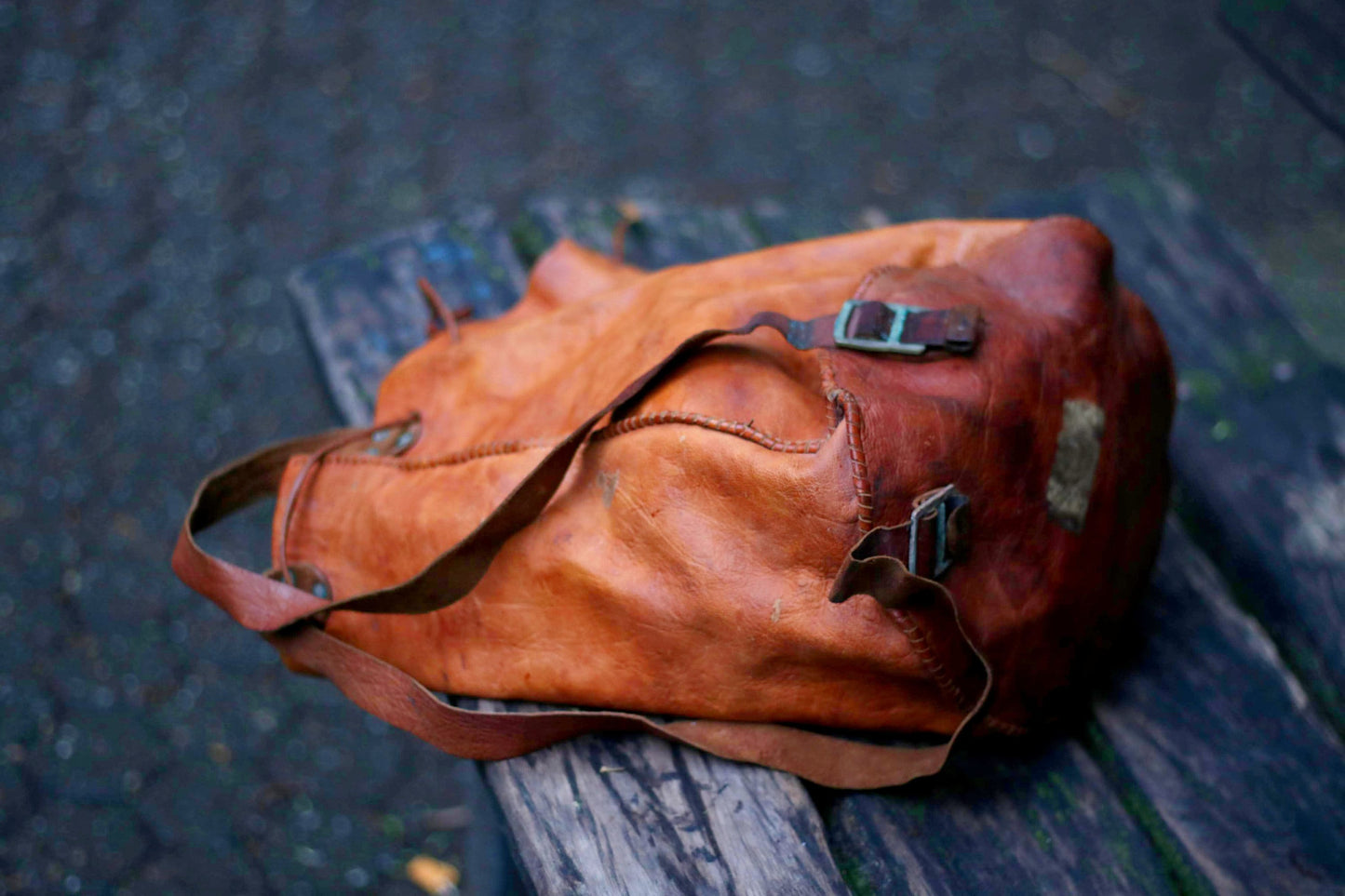 70s Mini Backpack| Vintage Brown Boho Chic Backpack| Women's Minimalist Compact Bag