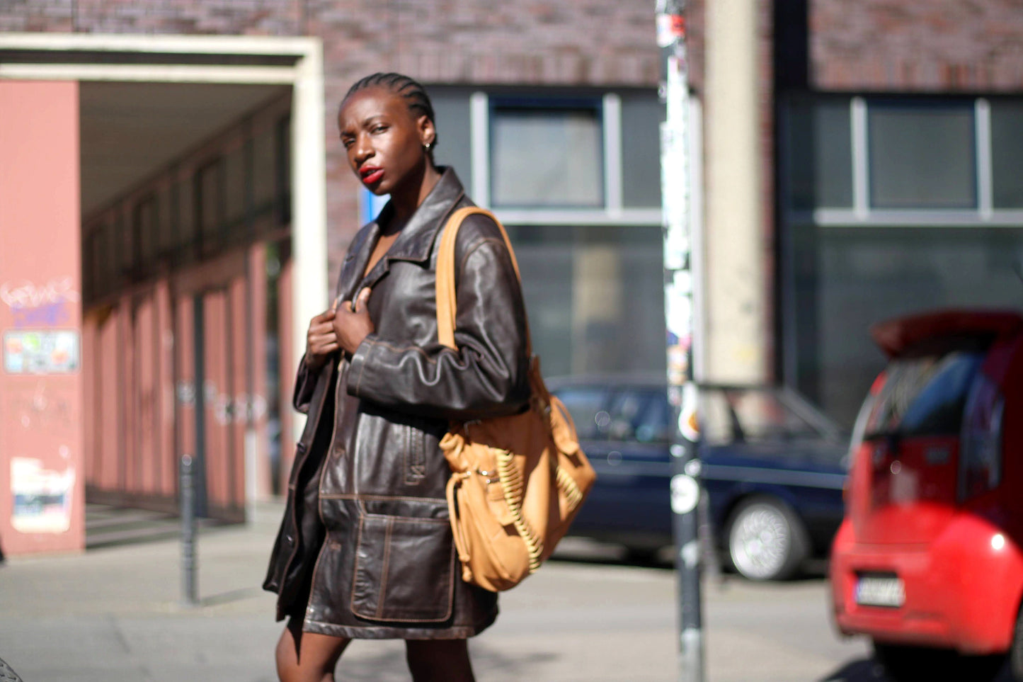 90s Leather Jacket| Vintage Brown Oversized Leather Jacket| Classic Minimalist Leather Jacket