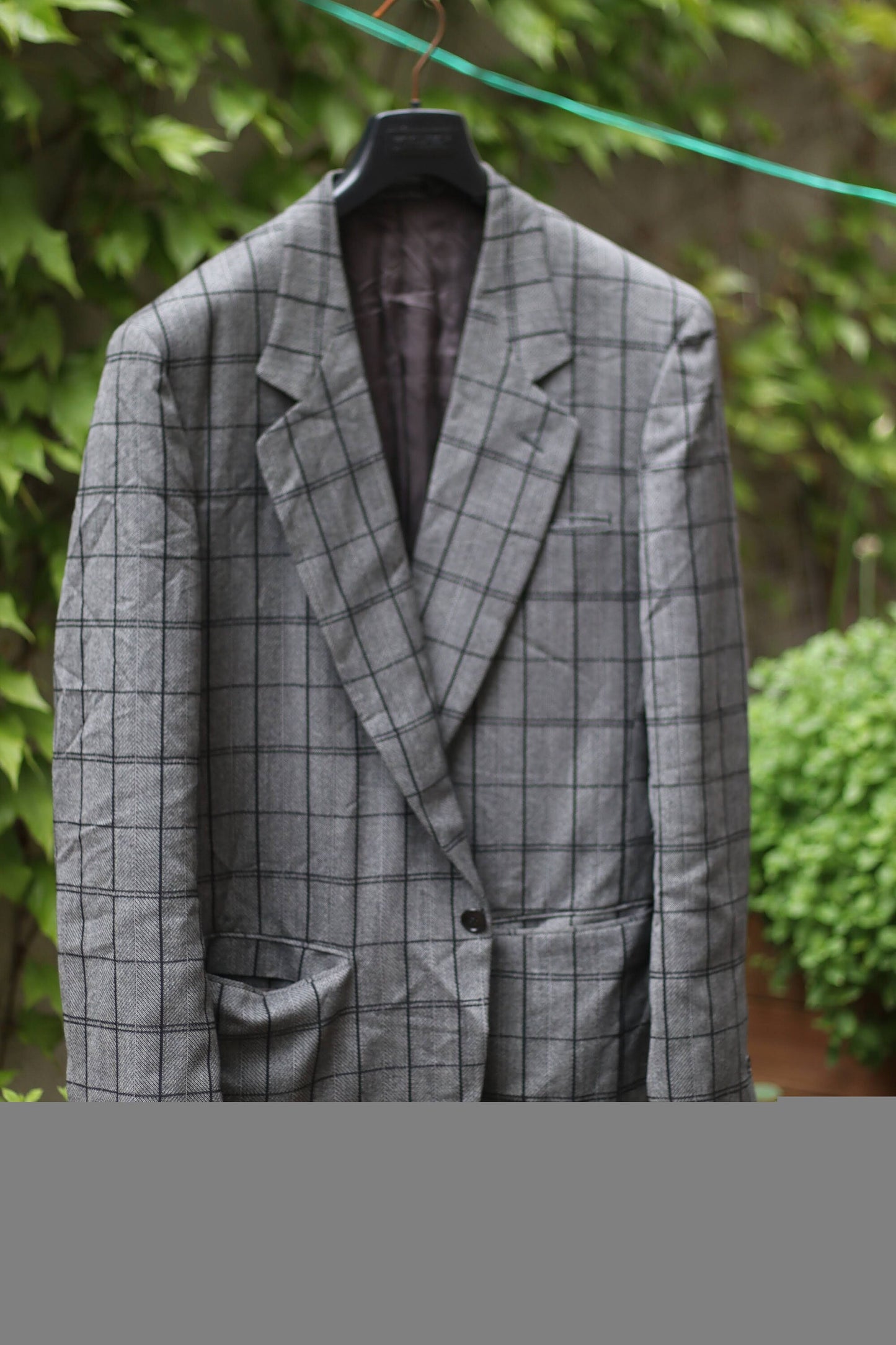 Ganni Versace Checkered Blazer| Vintage Plaid Grey Designer Blazer | Geometric Women's Woolen Suit Jacket