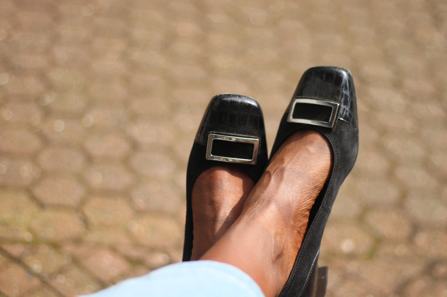 90s Leather Pumps| Black Minimalist Chic Black Heels| Vintage Ara Feminine Heels with Silver Details| Size 3.5 UK