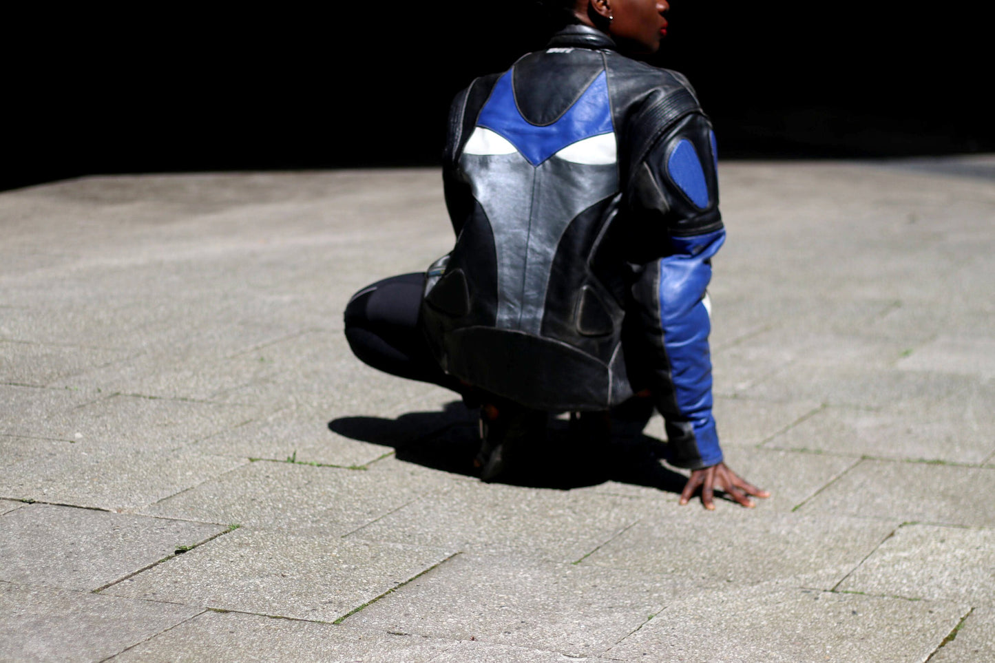80s Difi Moto Jacket| Vintage Blue Leather Biker Jacket| Tough Luxe Womens Racer Jacke