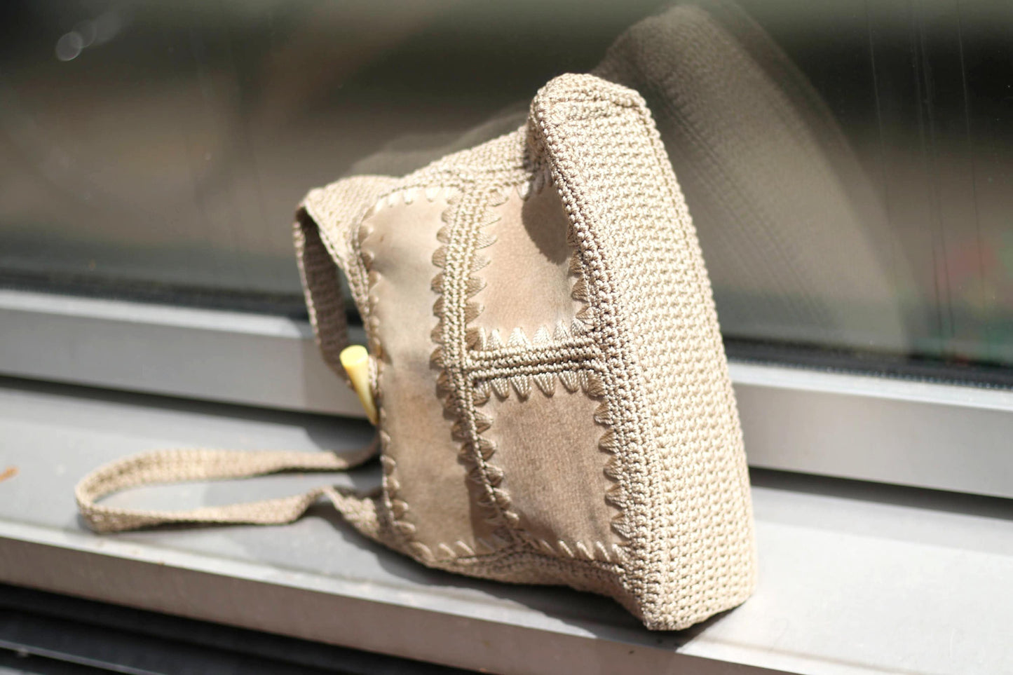 y2k Crocheted Bag | Vintage Knitted Brown Shoulder bag| Women's Chic Summer Bag | Chic grandmother purse bag|
