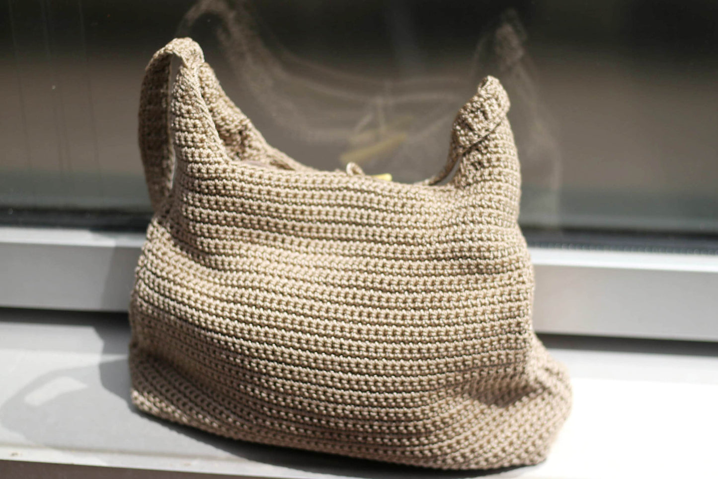 y2k Crocheted Bag | Vintage Knitted Brown Shoulder bag| Women's Chic Summer Bag | Chic grandmother purse bag|