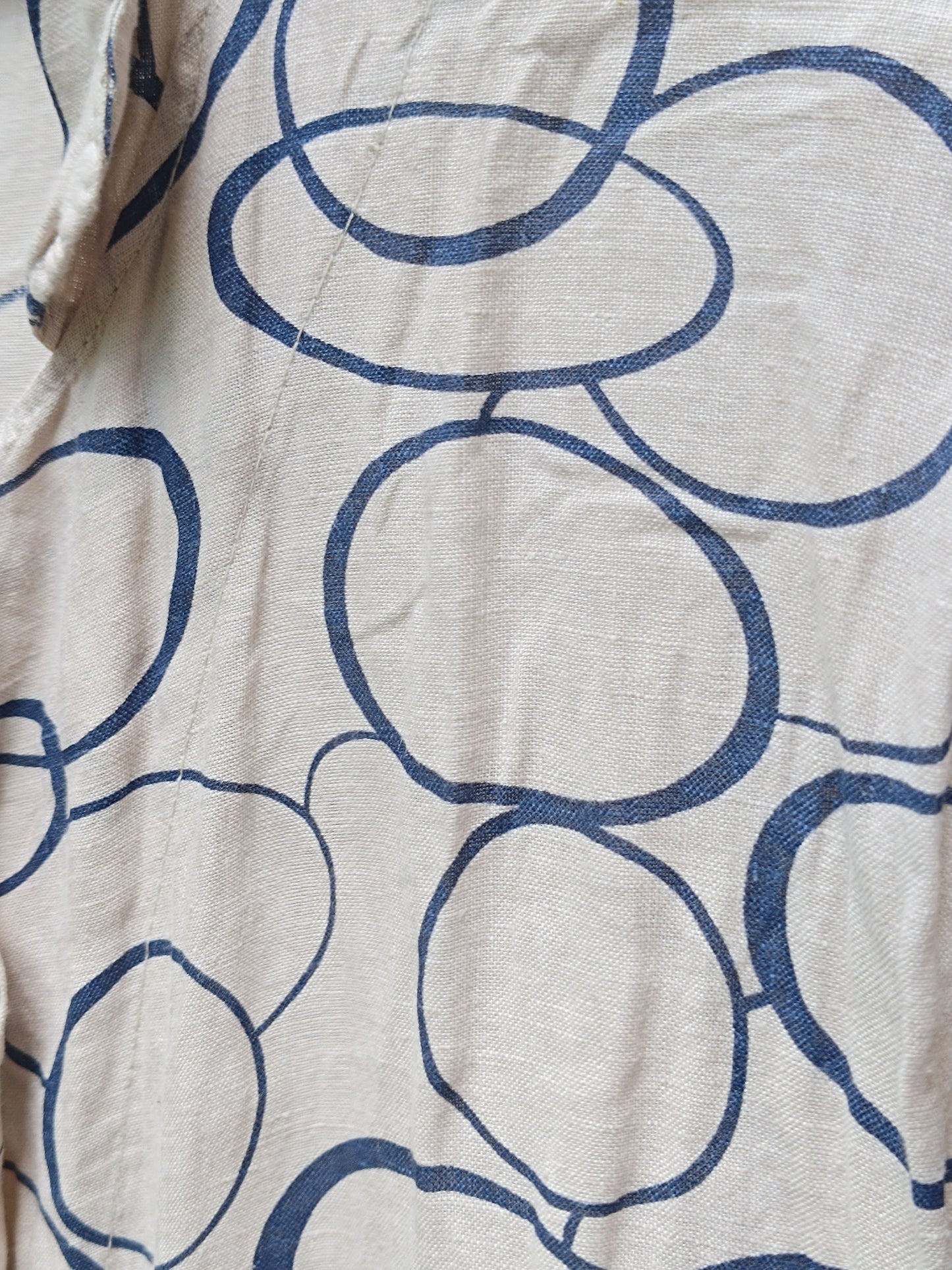 90s Abstract Print Dress| Vintage Summer Dress| Cream Circle Print Midi Dress| Women's Maximalist Hipster Design