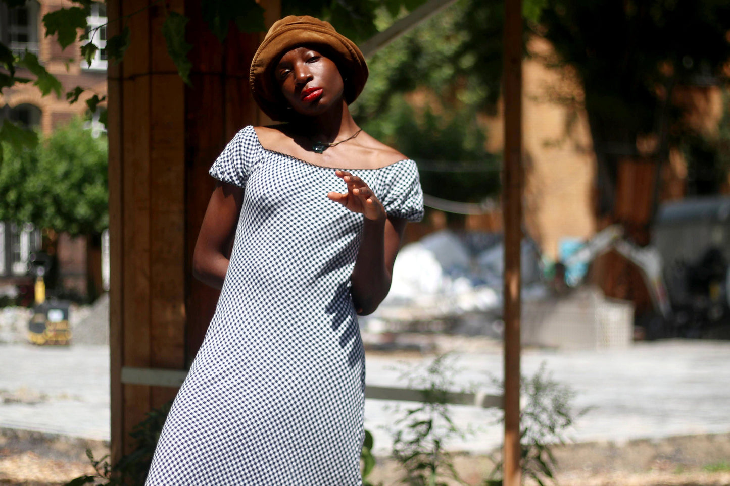 y2k Plaid Dress| Vintage Checkered dress in Black and White| Women's Midi-length H&M Summer Dress