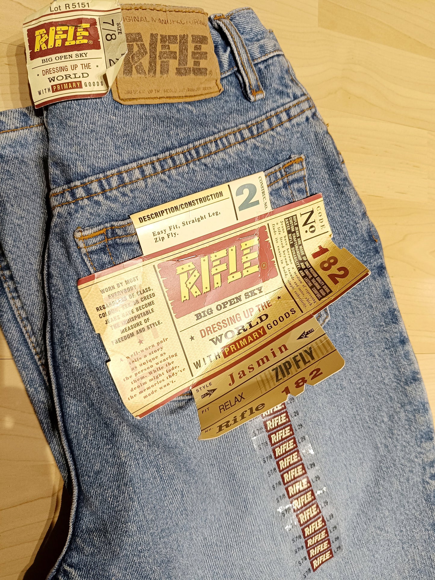 90s Rifle Jeans| Vintage Deadstock Blue Pants| Super Slim Denim Made in Italy| Rifle 182 pant Size 7/8