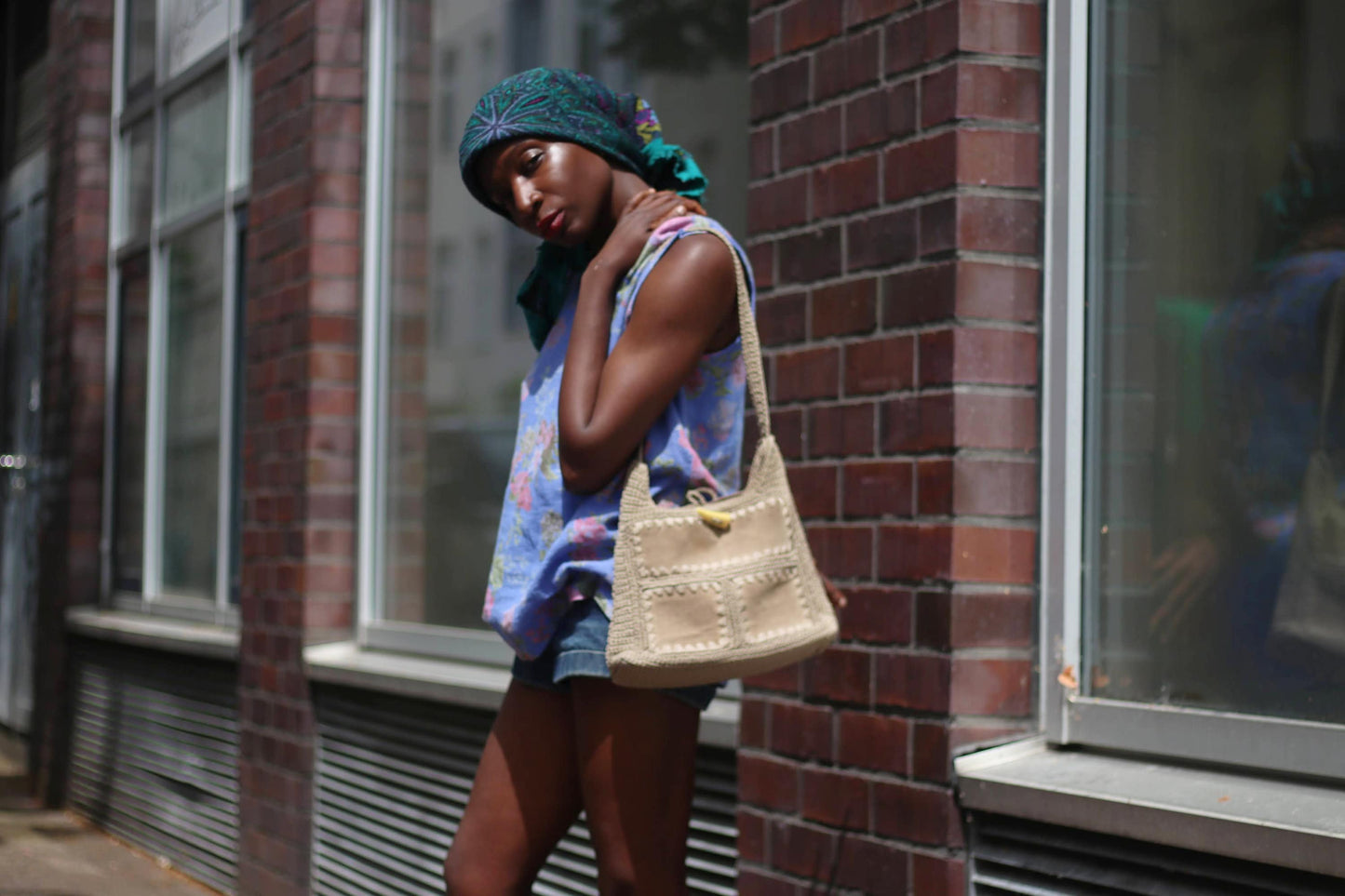 y2k Crocheted Bag | Vintage Knitted Brown Shoulder bag| Women's Chic Summer Bag | Chic grandmother purse bag|