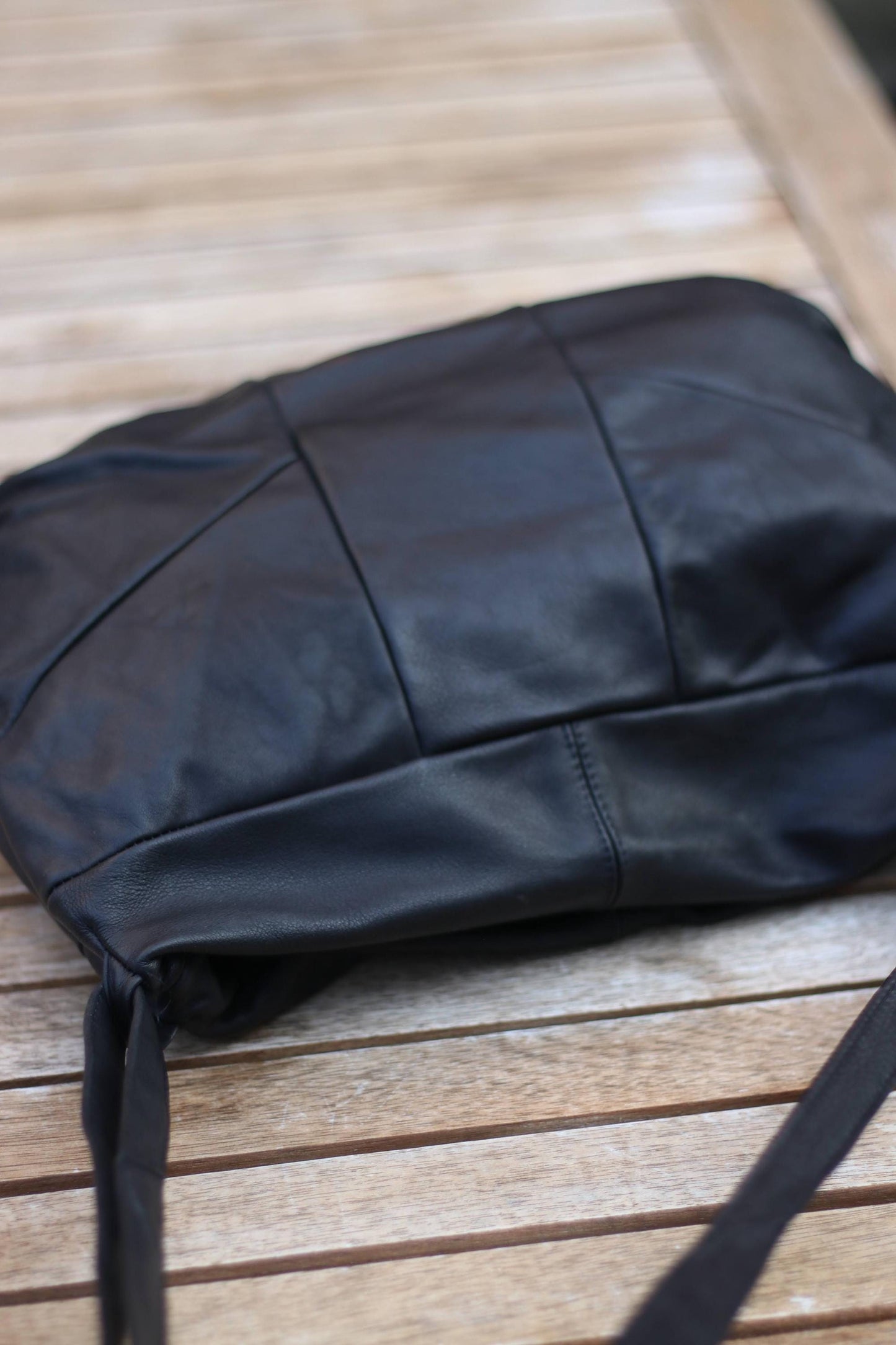 90s Black Hobo Bag| Vintage Leather Crossbody Tote| Chic Bohemian Handbag|