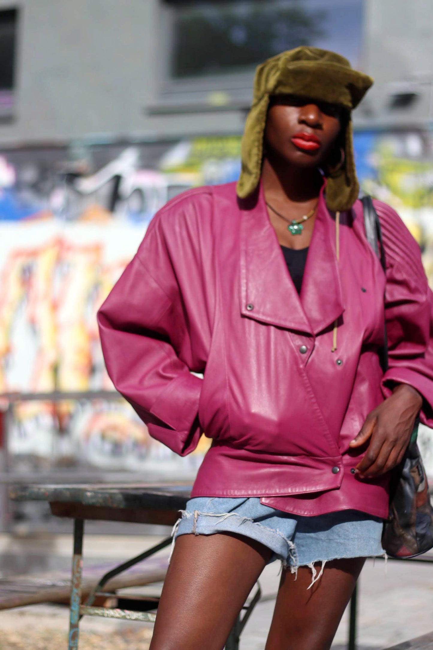 80s Purple Leather Jacket| Vintage Women's Biker Jacket| Maximalist Fall Inspired Coat