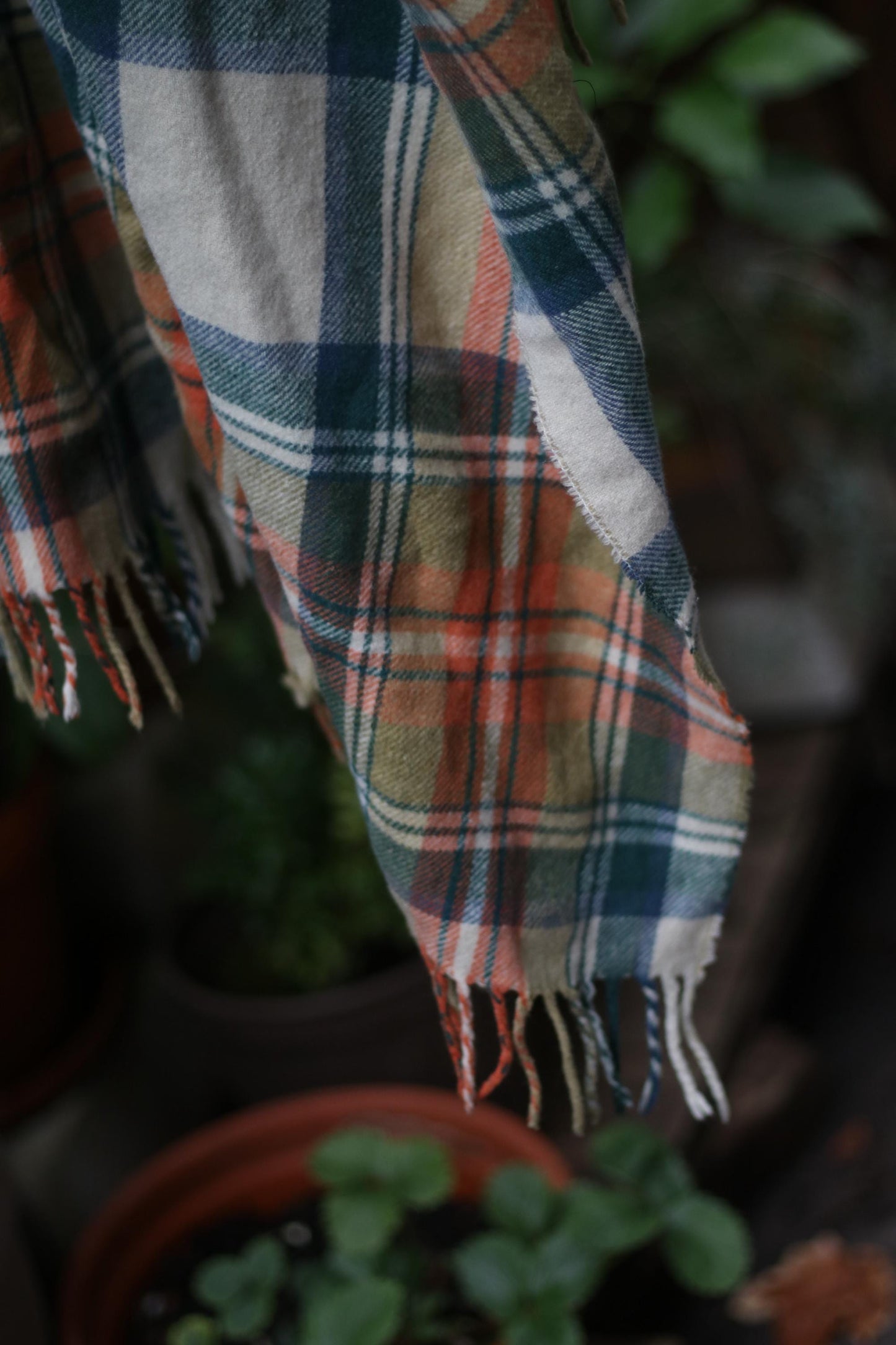 Matthew Goodman Oversized Scarf | Vintage Blanket Checkered Scarf| Men's Oversized Plaid Scarf with Fringes