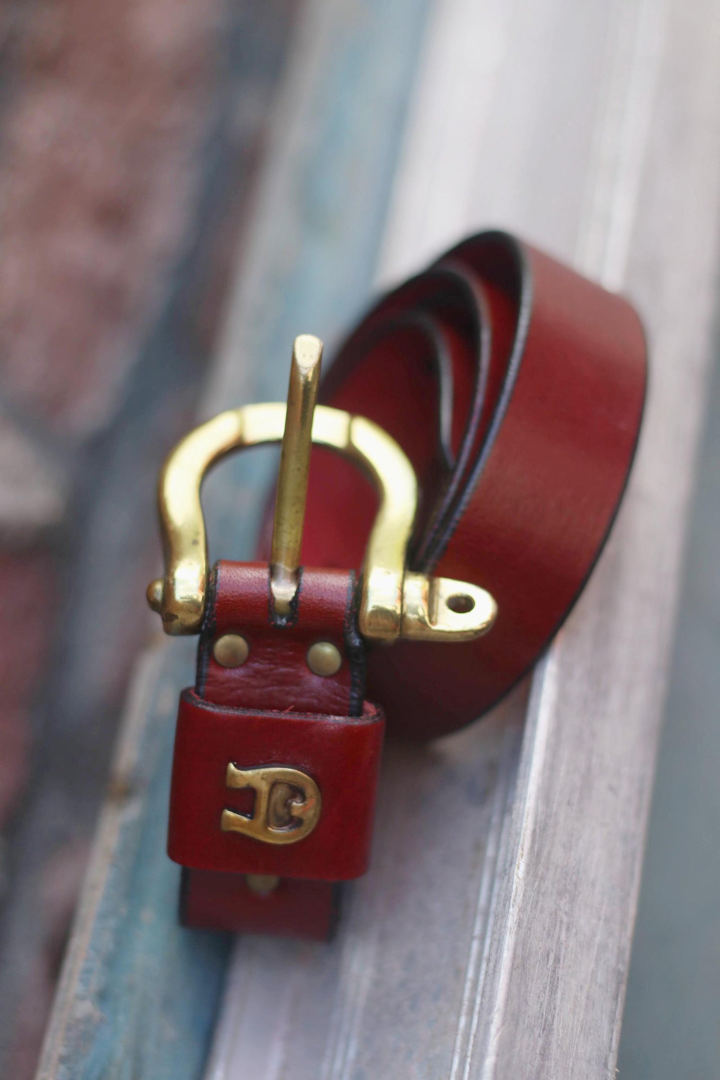 Etienne Aigner Leather Belt| 90s Red leather belt | Minimalist Designer Belt with statement Gild-Toned buckle