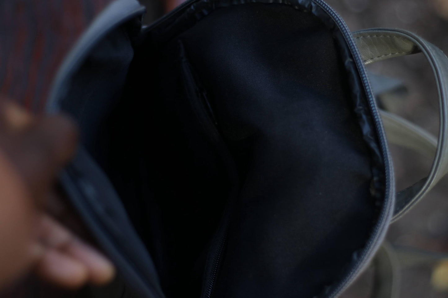 90s Grey Leather Backpack| Vintage Minimalist Street style Mini backpack