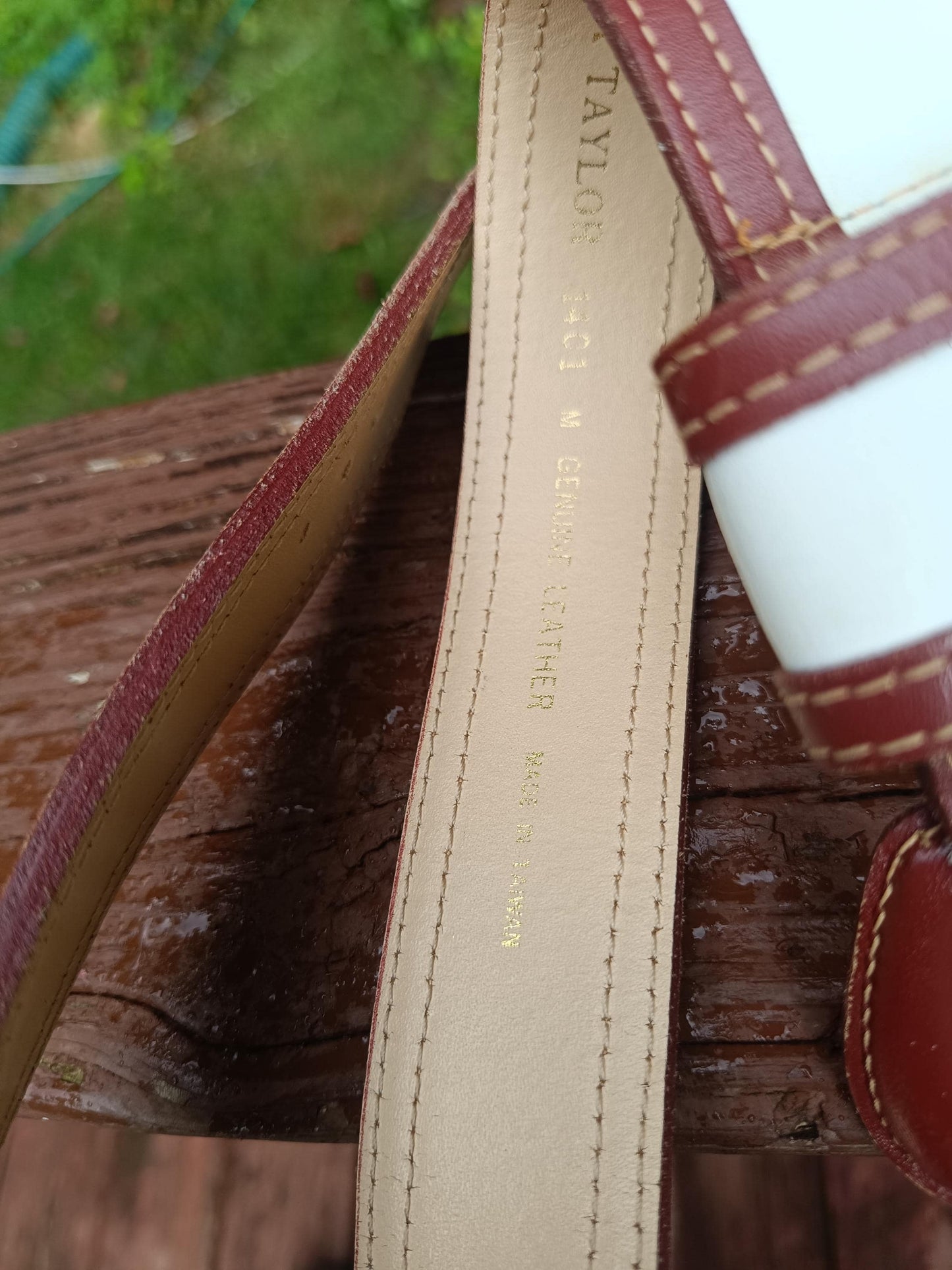 Vintage Ann Taylor Belt| Women's Minimalist 90s Brown and White Waist Belt| Genuine Leather Accessory