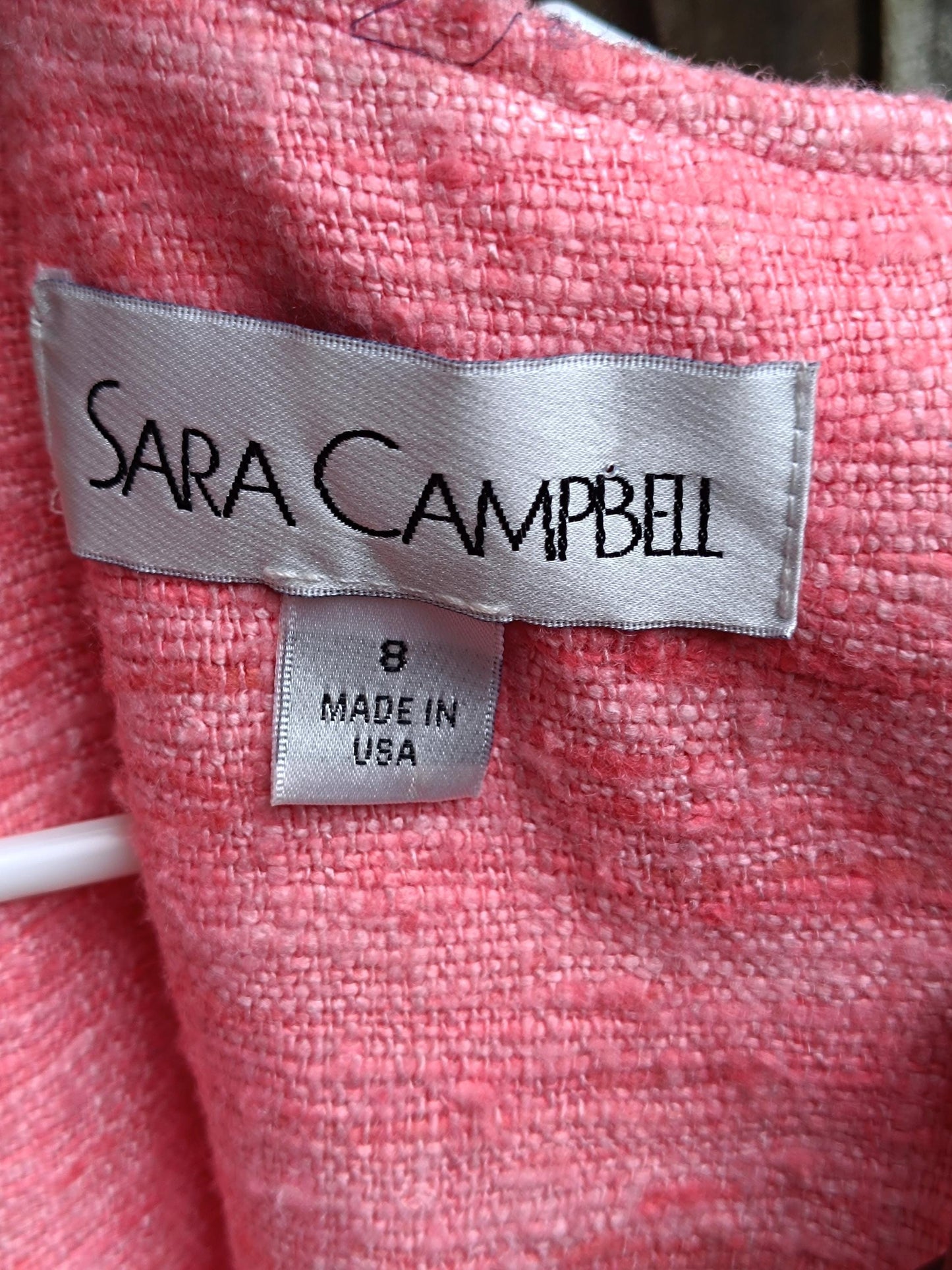 90's Boucle-Like Dress| Vintage Sara Campbell Dress| Women's Pink Glamorous Midi Dress| Vintage Chic Feminine Dress
