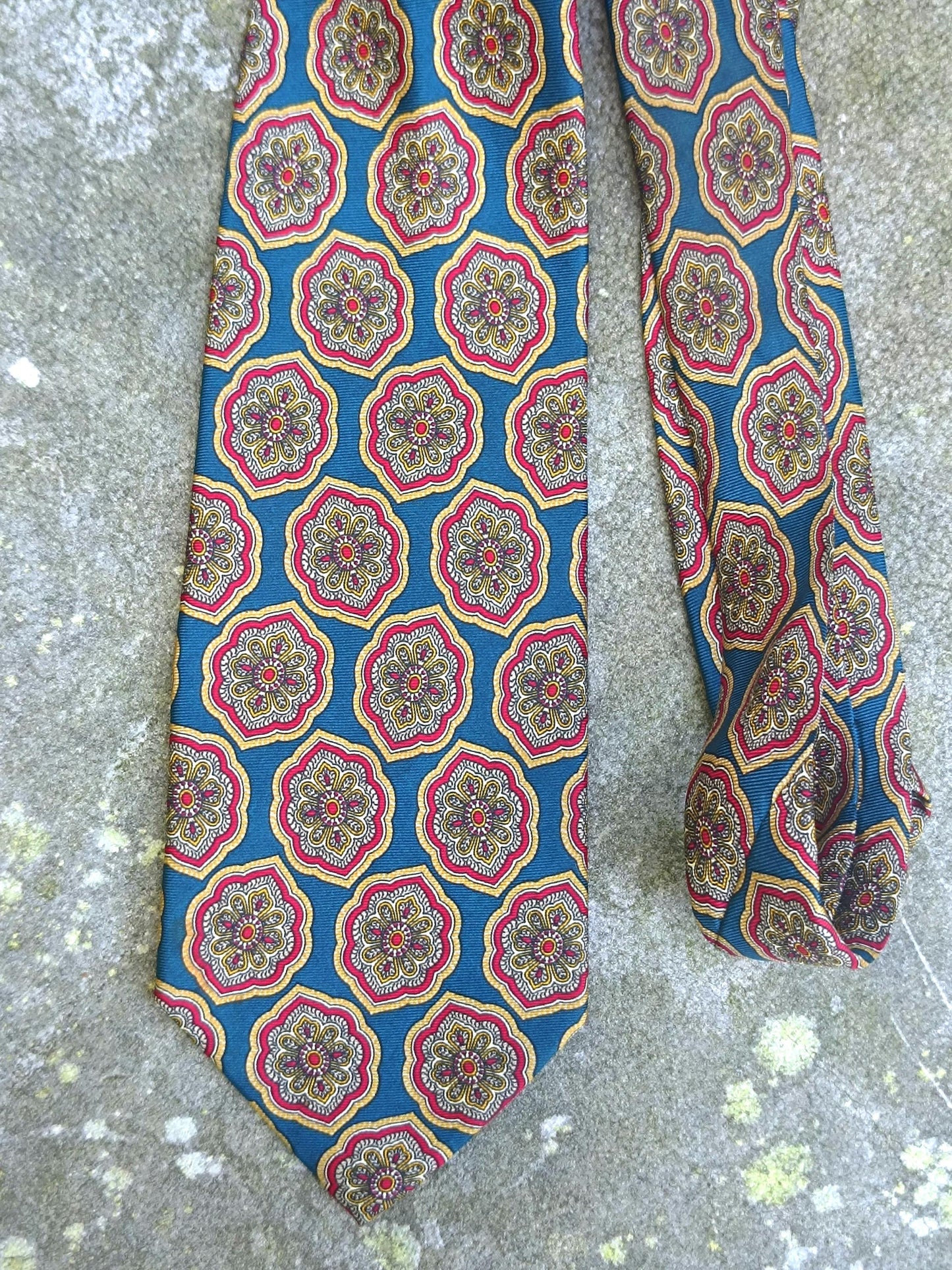 90s Clubfellow Silk Tie | Vintage Floral Print necktie | Men's Tie| Genderless unisex suit accessory