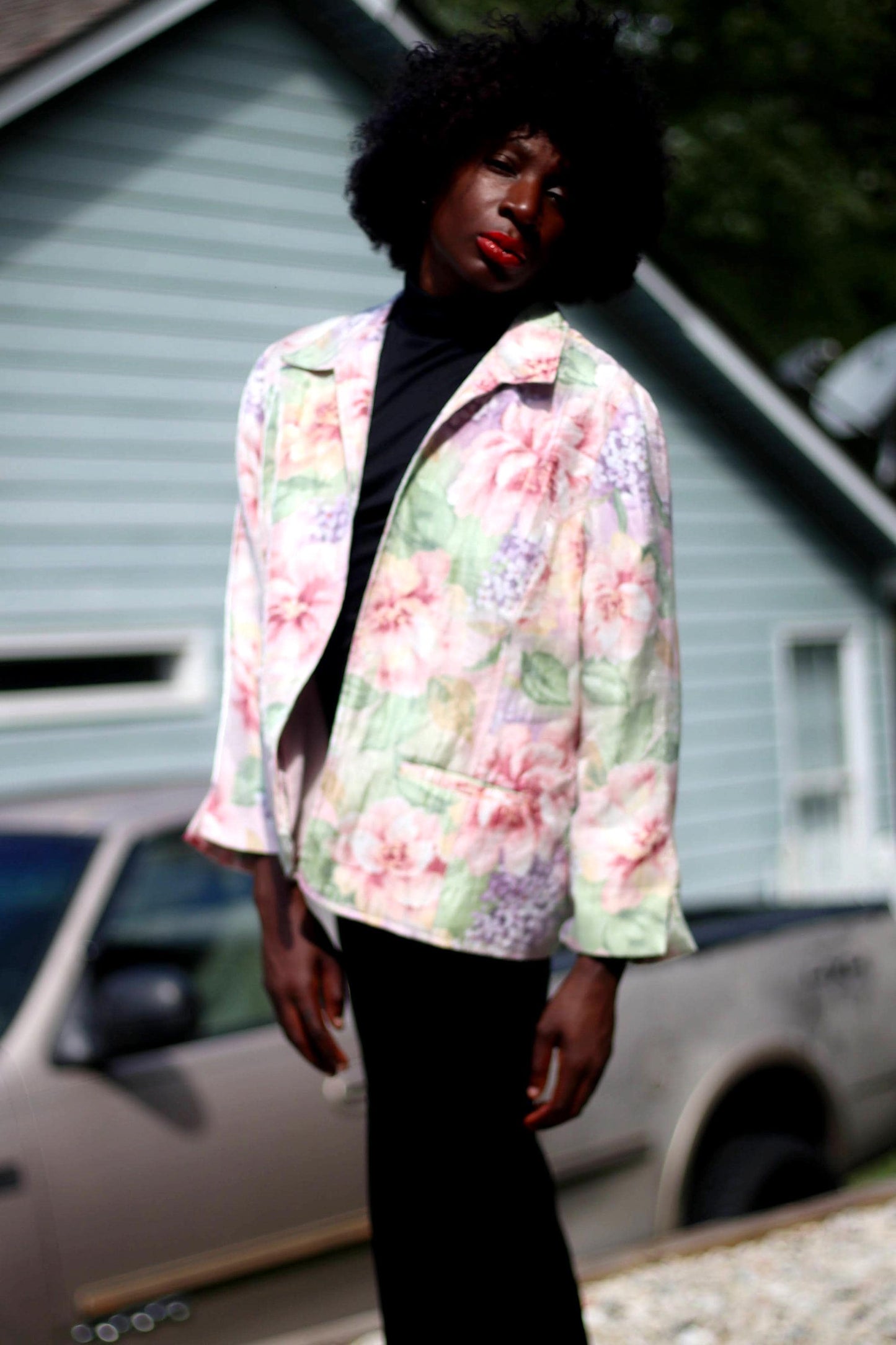 Alfred Dunner Floral Blazer| 80s Pink Opulent Blazer| Vintage Feminine Evening Jacket