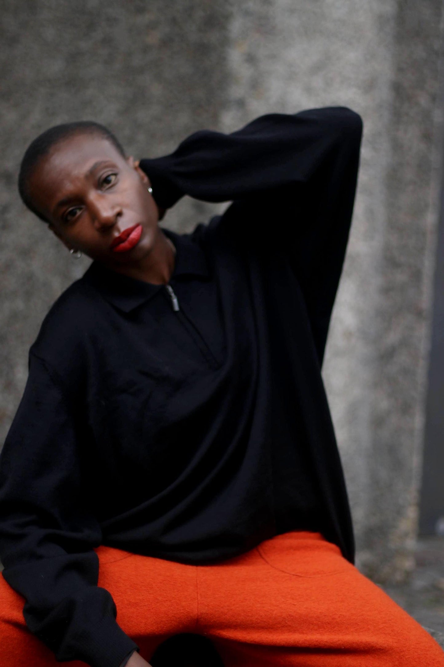 90s März Wool Sweater| Vintage Black Zip Up Minimalist Pullover Sweater | Unisex Purist Fall Sweater