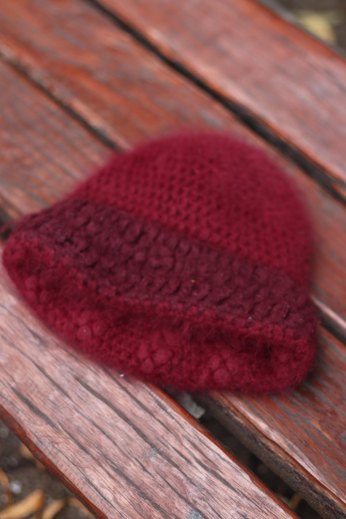 y2k Red Knitted Hat| Vintage Cozy Hat Winter Hat |Minimalist Fuzzy Headpiece| EMO Girl Accessory