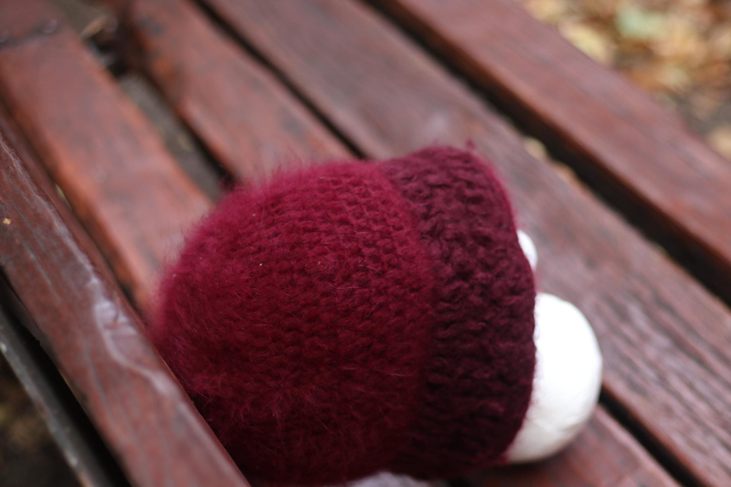 y2k Red Knitted Hat| Vintage Cozy Hat Winter Hat |Minimalist Fuzzy Headpiece| EMO Girl Accessory