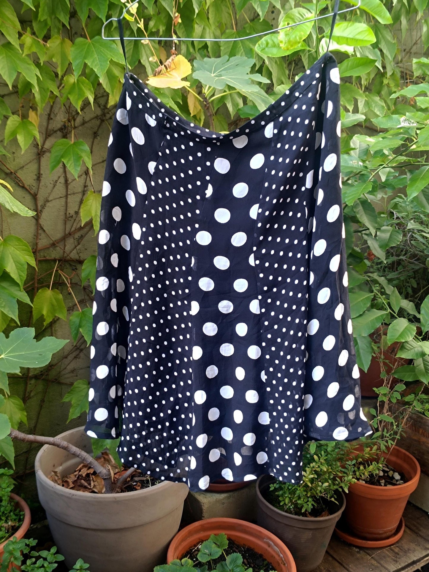 y2k Apriori Skirt| Vintage Polka Dot Skirt| Black and white Midi Skirt