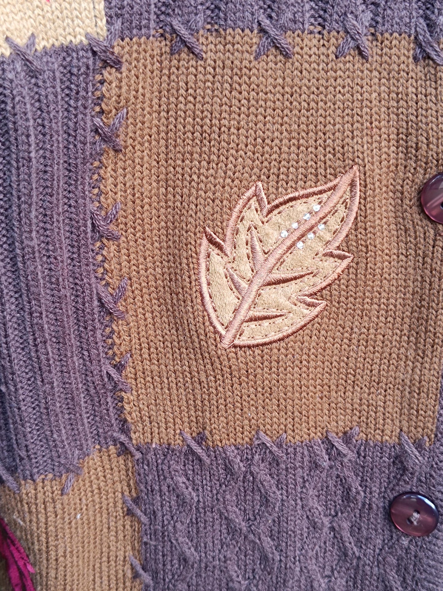 90s Cottage Core Cardigan| Vintage Bon Worth Autumn Sweater | Maximalist Cozy Long Sleeved Knitwear