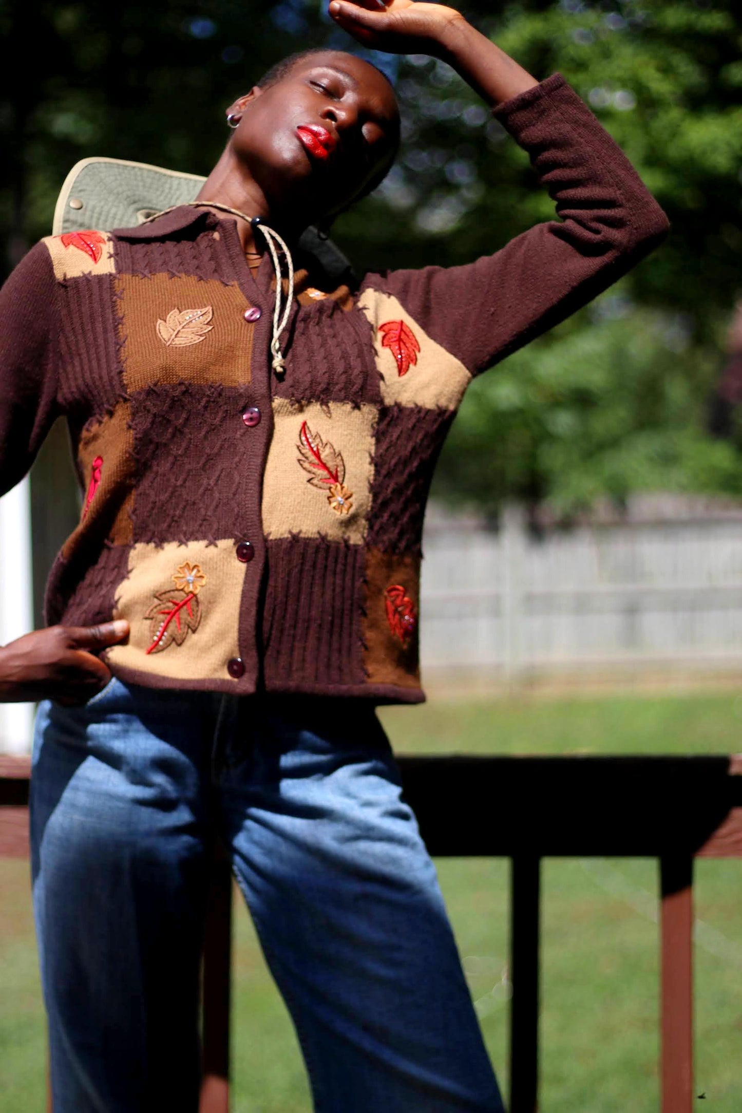90s Cottage Core Cardigan| Vintage Bon Worth Autumn Sweater | Maximalist Cozy Long Sleeved Knitwear