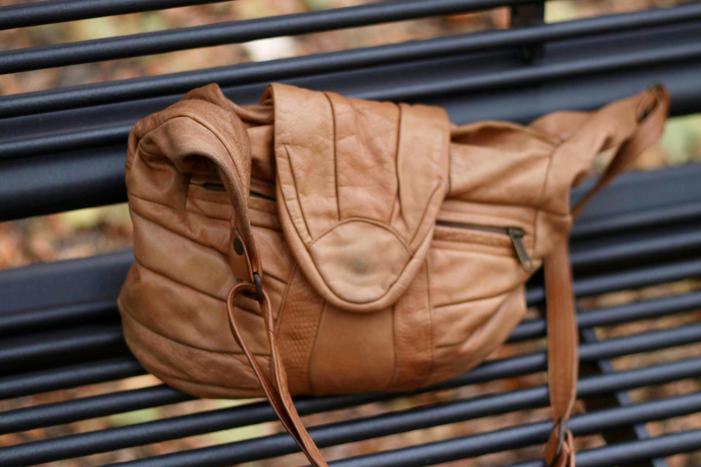 70s Leather Bag| Vintage Brown Hobo Bag| Minimalist Women's Shoulderbag