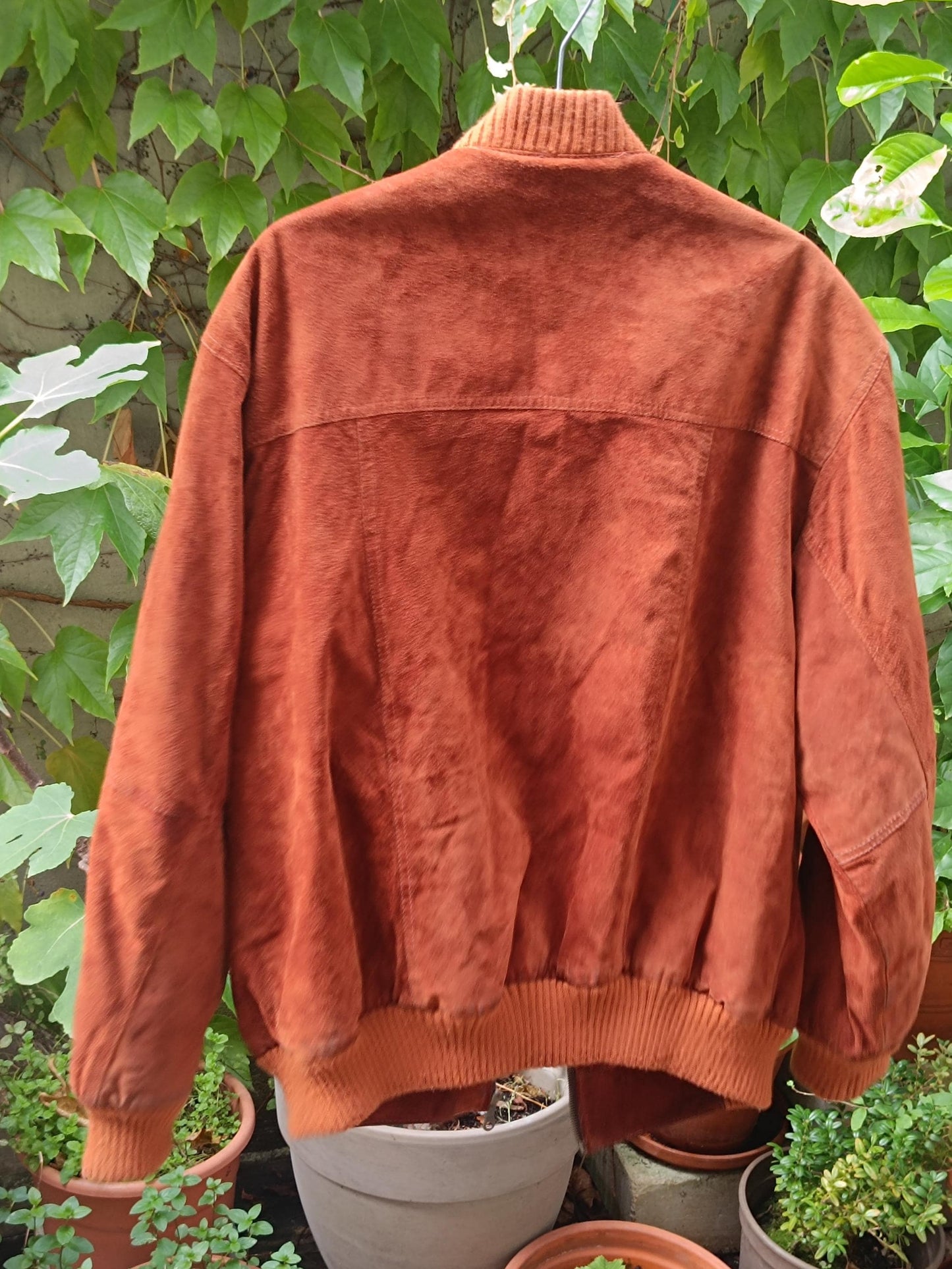 90s Suede Bomber Jacket| Genuine Unisex Leather Bomber | Brown Minimalist Jacket S-L