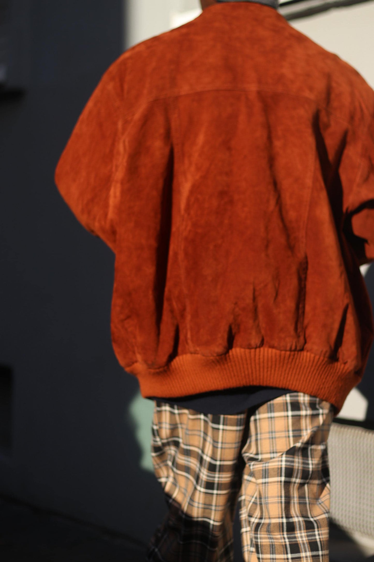 90s Suede Bomber Jacket| Genuine Unisex Leather Bomber | Brown Minimalist Jacket S-L