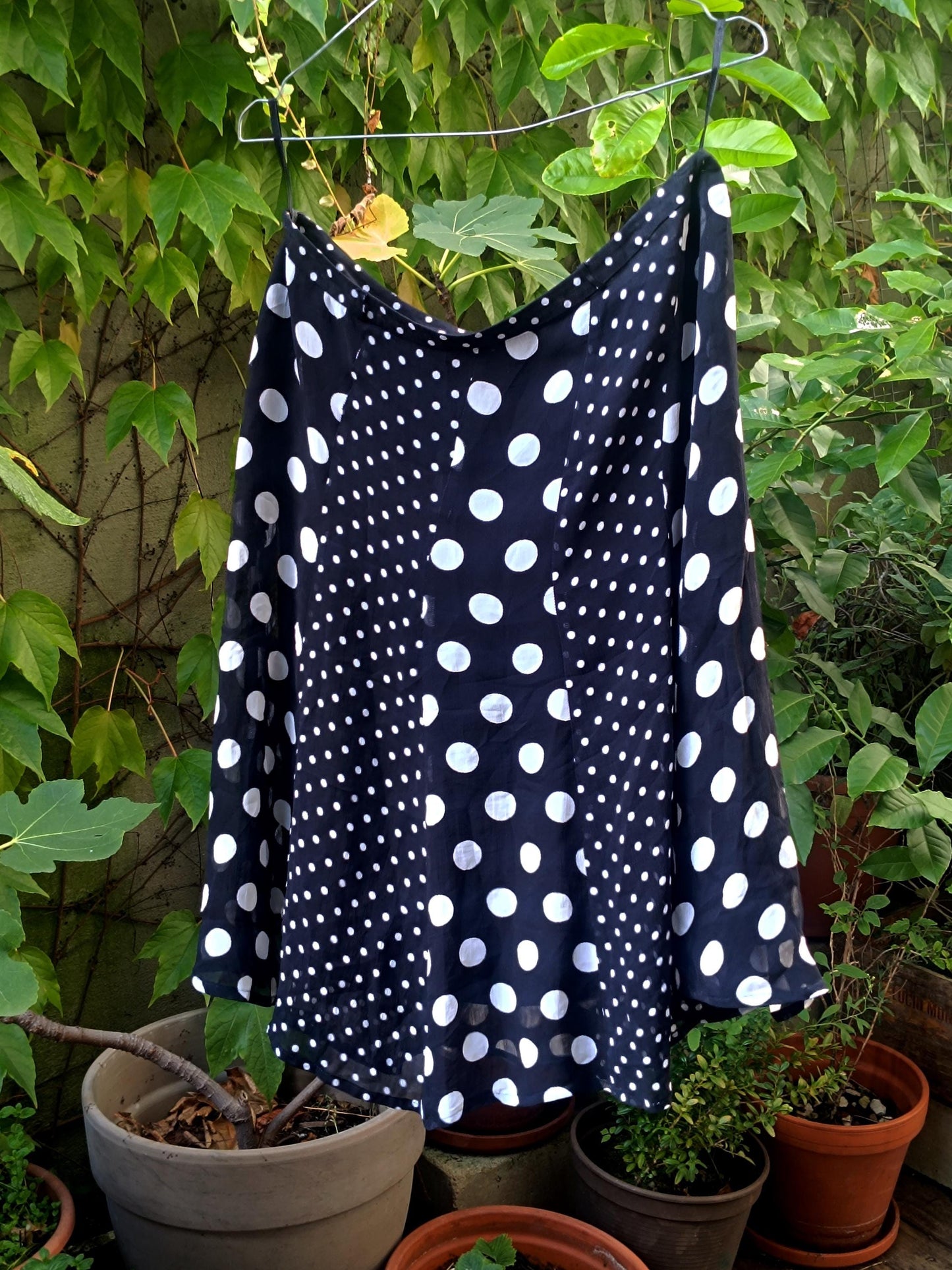 y2k Apriori Skirt| Vintage Polka Dot Skirt| Black and white Midi Skirt
