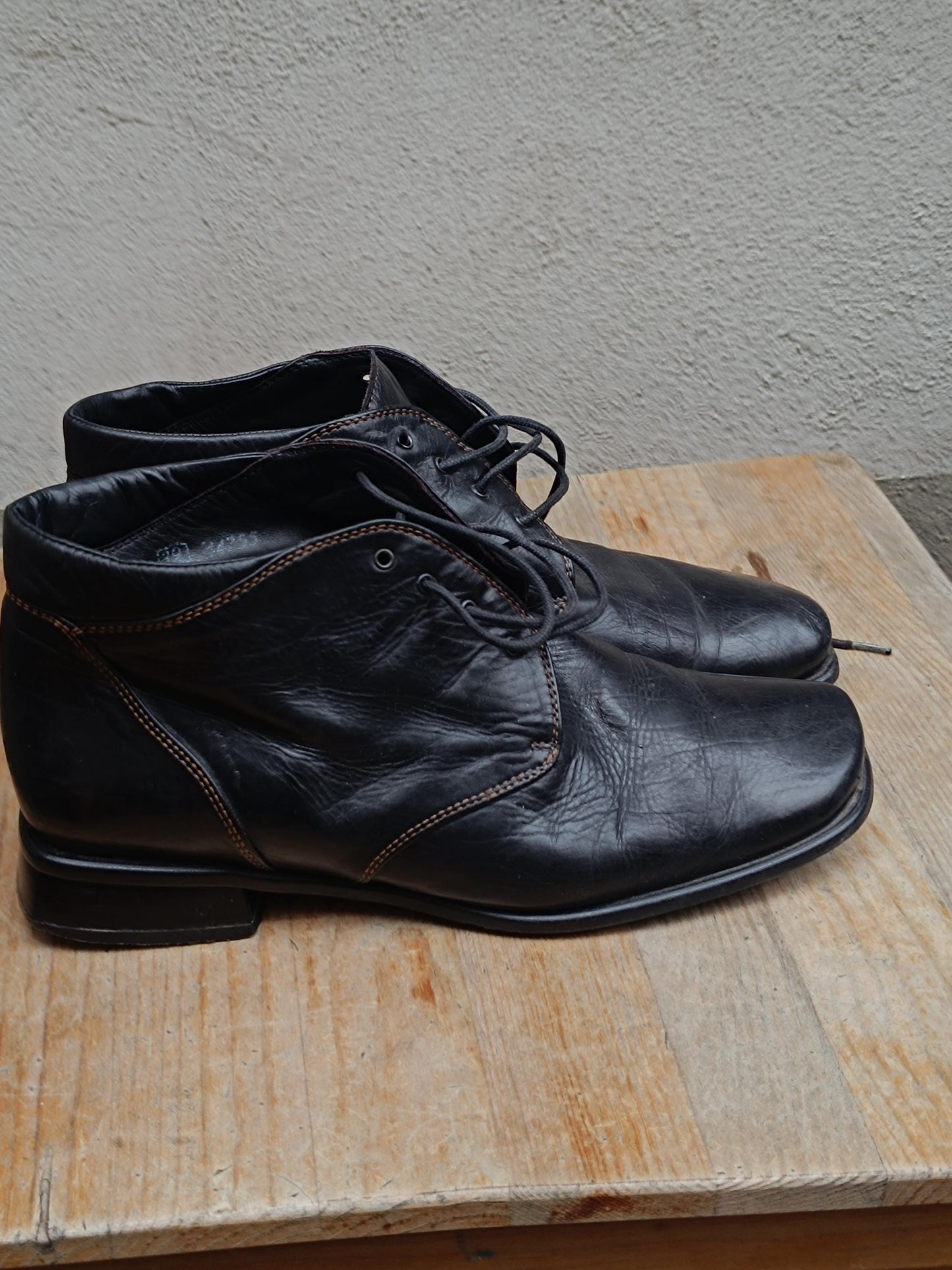 90s Leather Ankle Boots| Vintage Everybody Black Grunge Boots |Vintage Women's Shoes