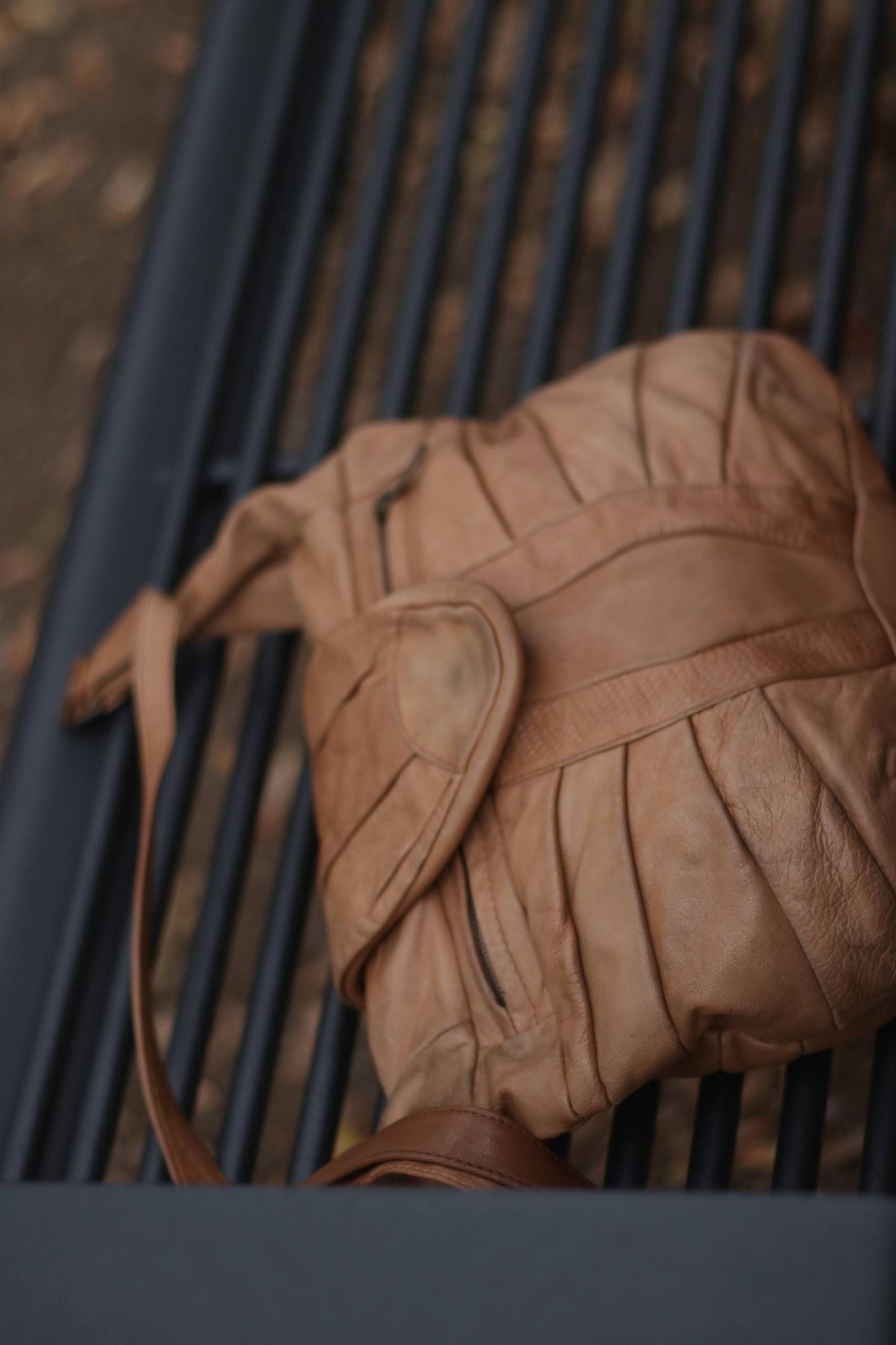70s Leather Bag| Vintage Brown Hobo Bag| Minimalist Women's Shoulderbag